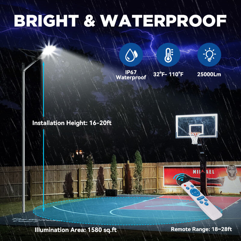 1200W solar street light with pole -30,000lumens - Energize Trek