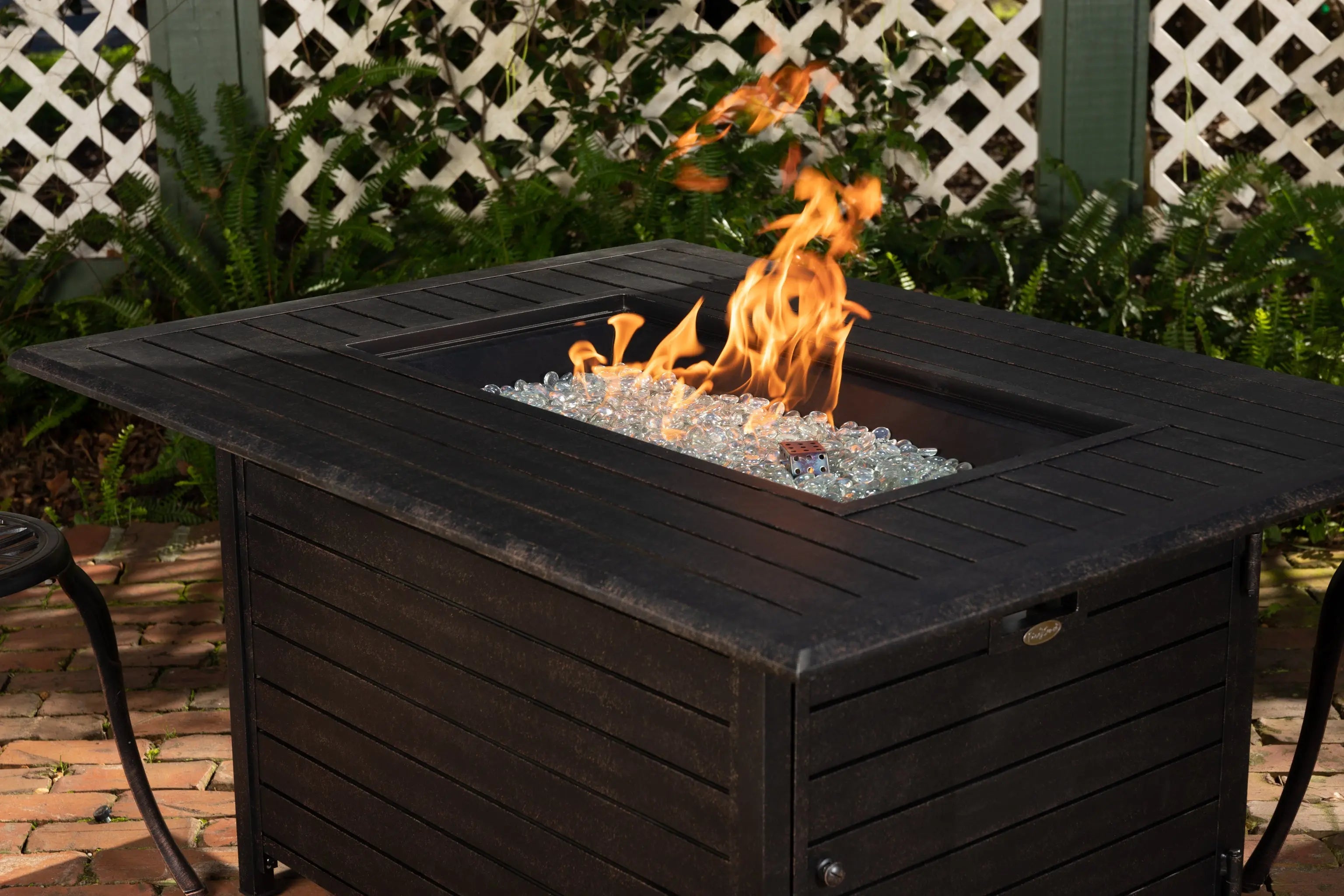 Longmont 48" Rectangular Aluminum Convertible Gas Fire Pit Table - Energize Trek