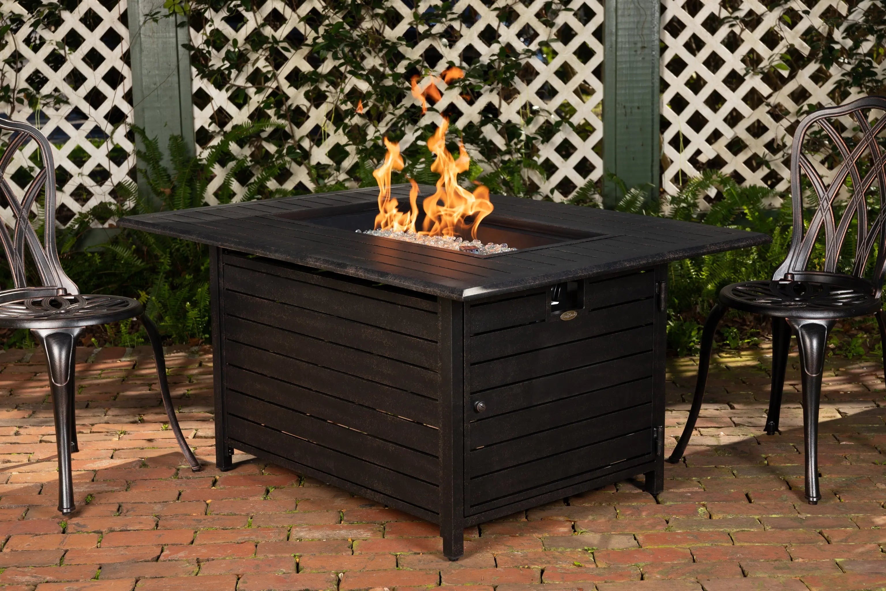 Longmont 48" Rectangular Aluminum Convertible Gas Fire Pit Table - Energize Trek