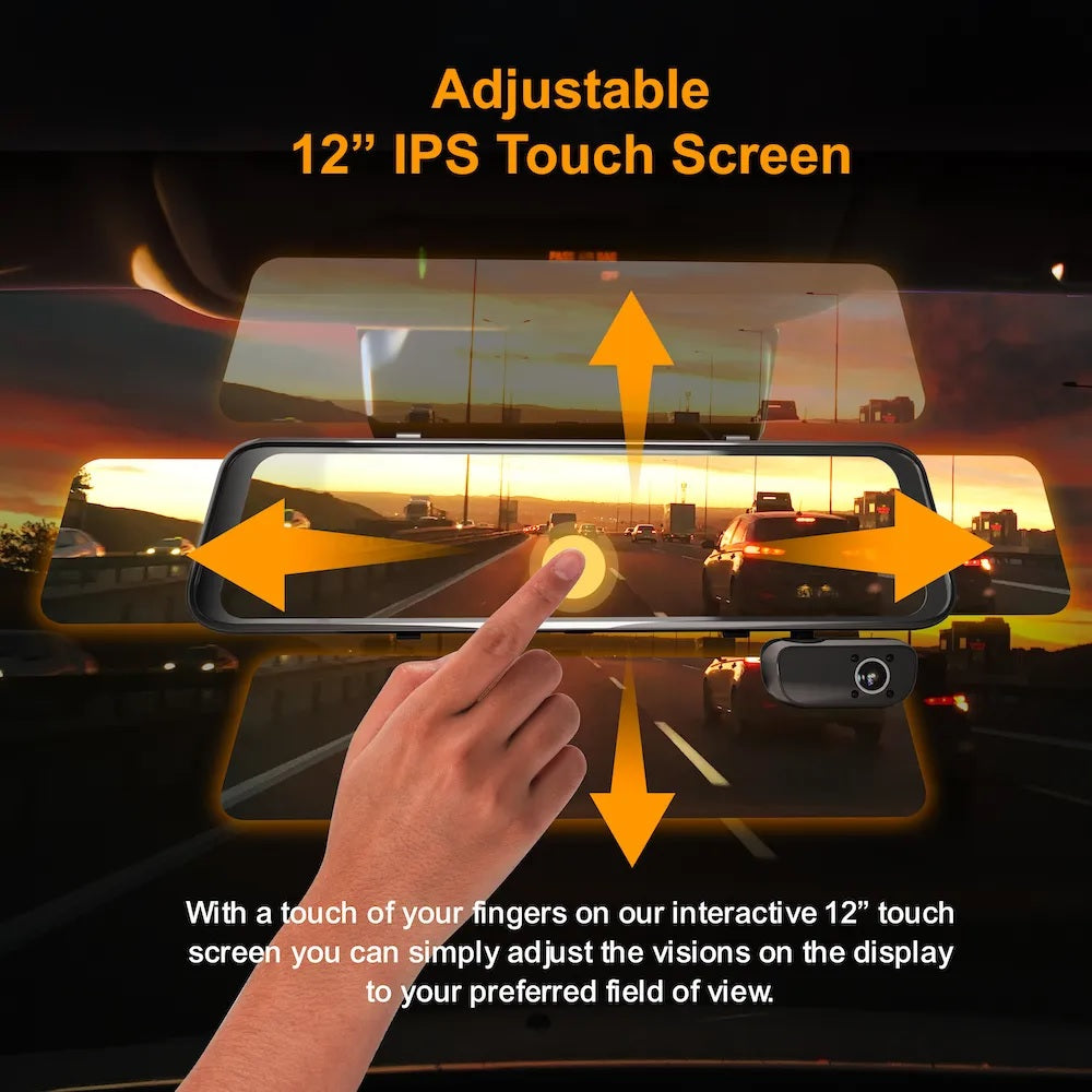 Rexing M3 3 Channel 1080p Front +1080p Cabin +1080p Rear Mirrored Dash Cam w/ GPS - Energize Trek