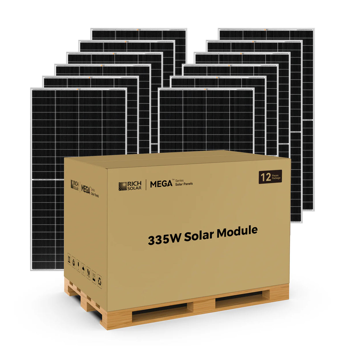 MEGA 335 PRO | 335 Watt Solar Panel | Premium Grid-tie or Off-grid Solar Panel for Residential, Commercial, Agriculture | 25-Year Output Warranty | UL Certified ( 8 Panels ) - Energize Trek