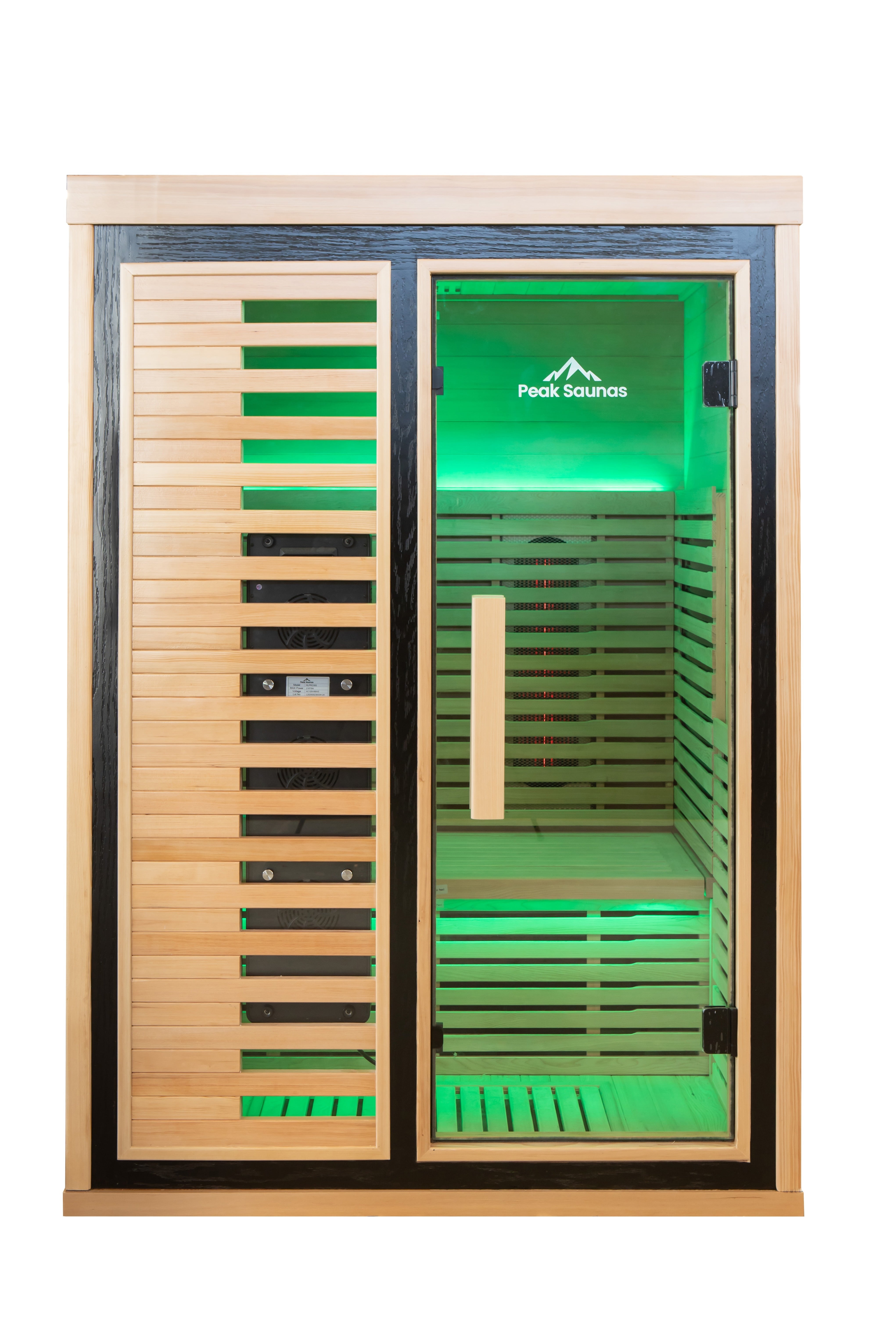 Peak Saunas Everest 2-Person Full Spectrum Infrared Sauna with XL Medical-Grade Red Light Therapy & Smart WiFi App Control - Energize Trek