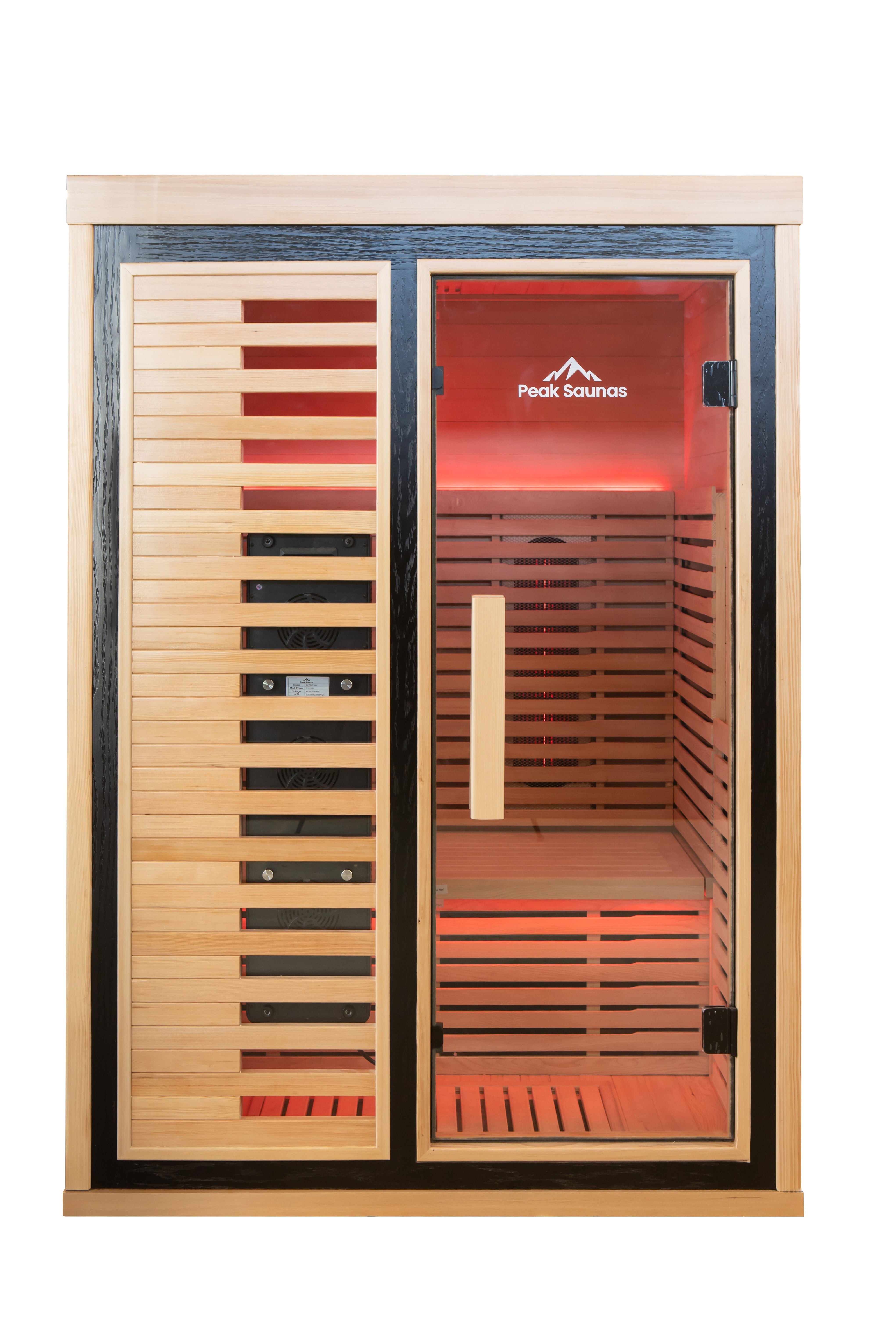 Peak Saunas Everest 2-Person Full Spectrum Infrared Sauna with XL Medical-Grade Red Light Therapy & Smart WiFi App Control - Energize Trek