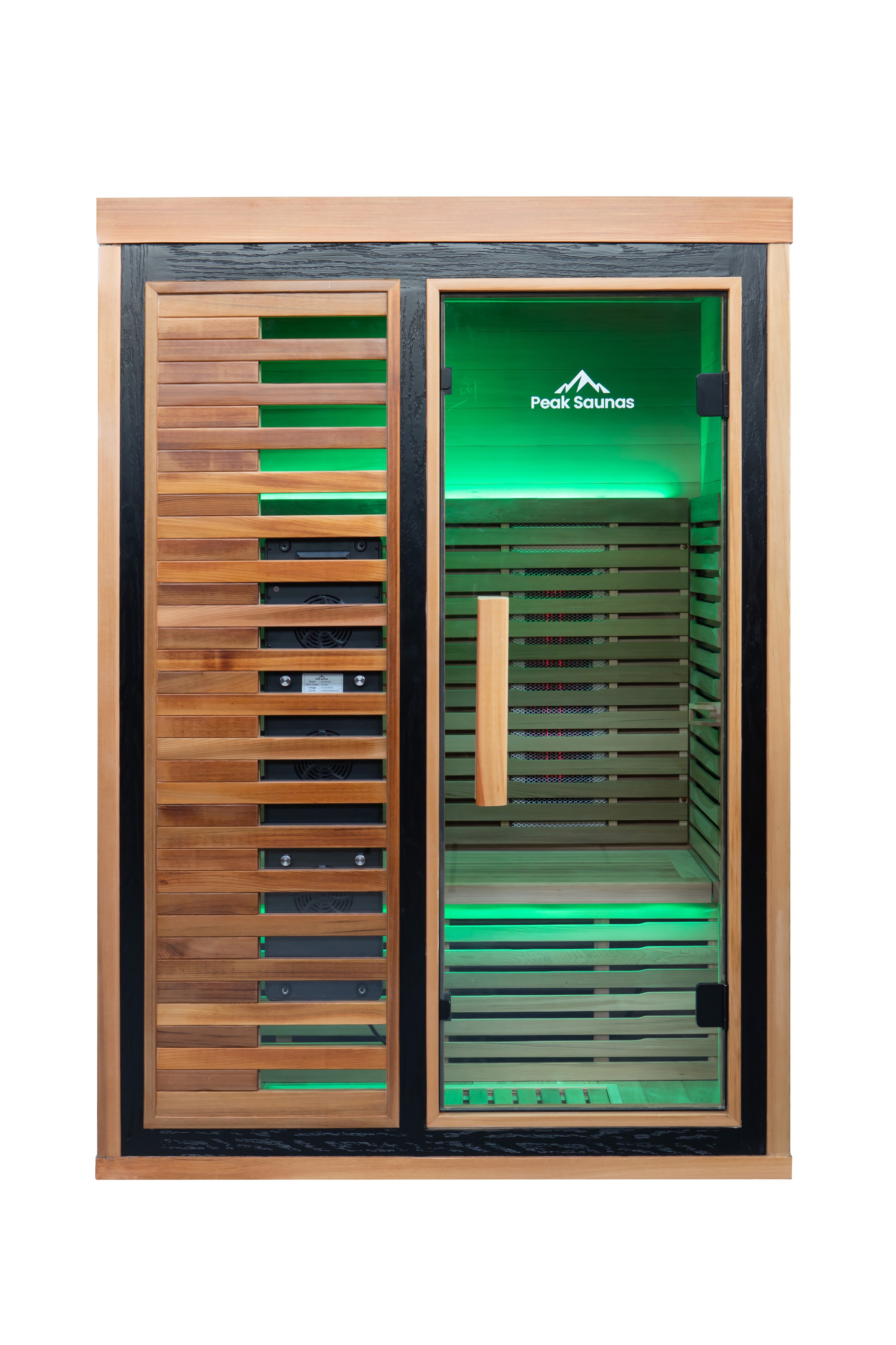 Peak Saunas Fuji 2-Person Full Spectrum Infrared Sauna with XL Medical-Grade Red Light Therapy & Smart WiFi App Control - Energize Trek