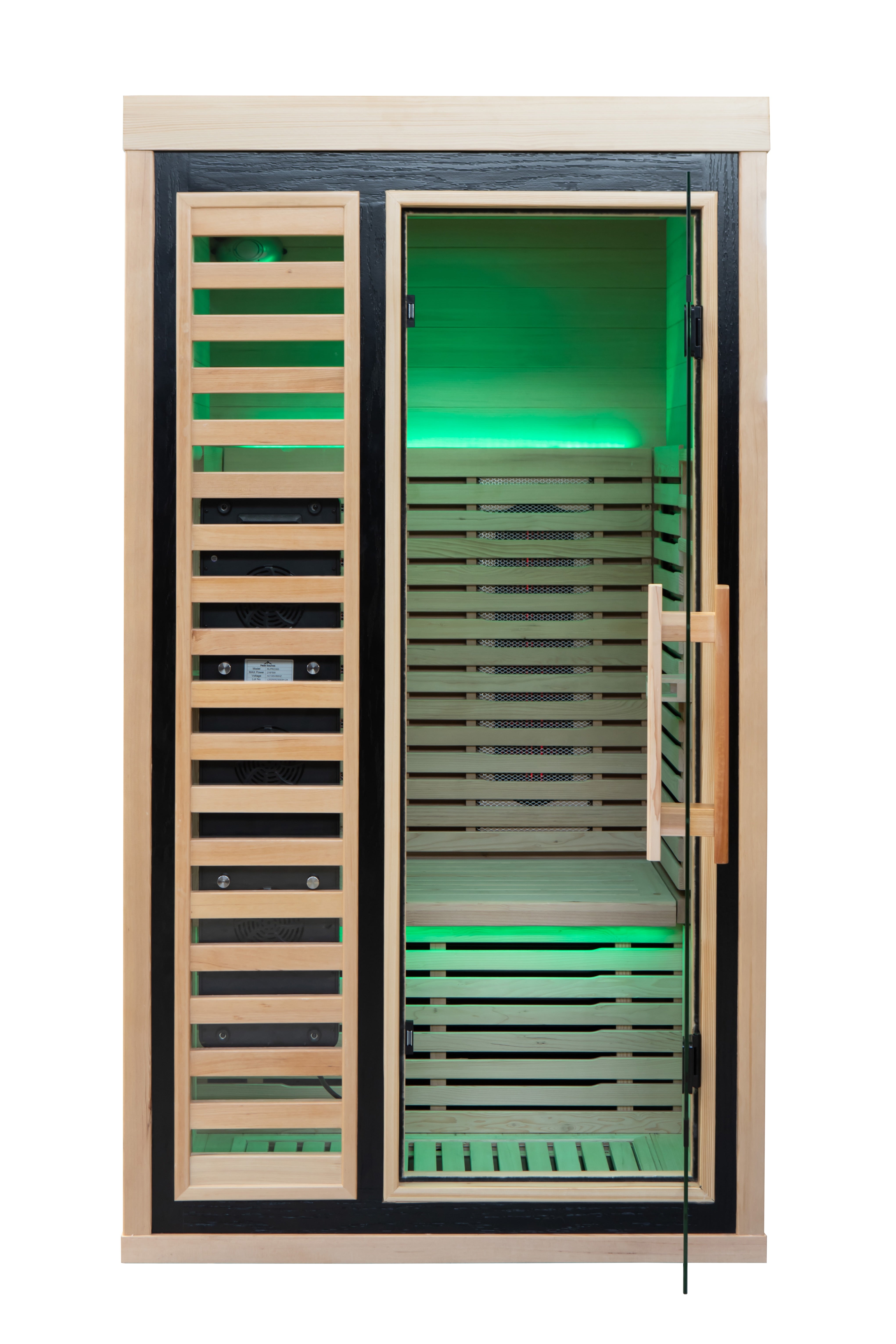 Peak Saunas Shasta 1-Person Full Spectrum Infrared Sauna with XL Medical-Grade Red Light Therapy & Smart WiFi App Control - Energize Trek