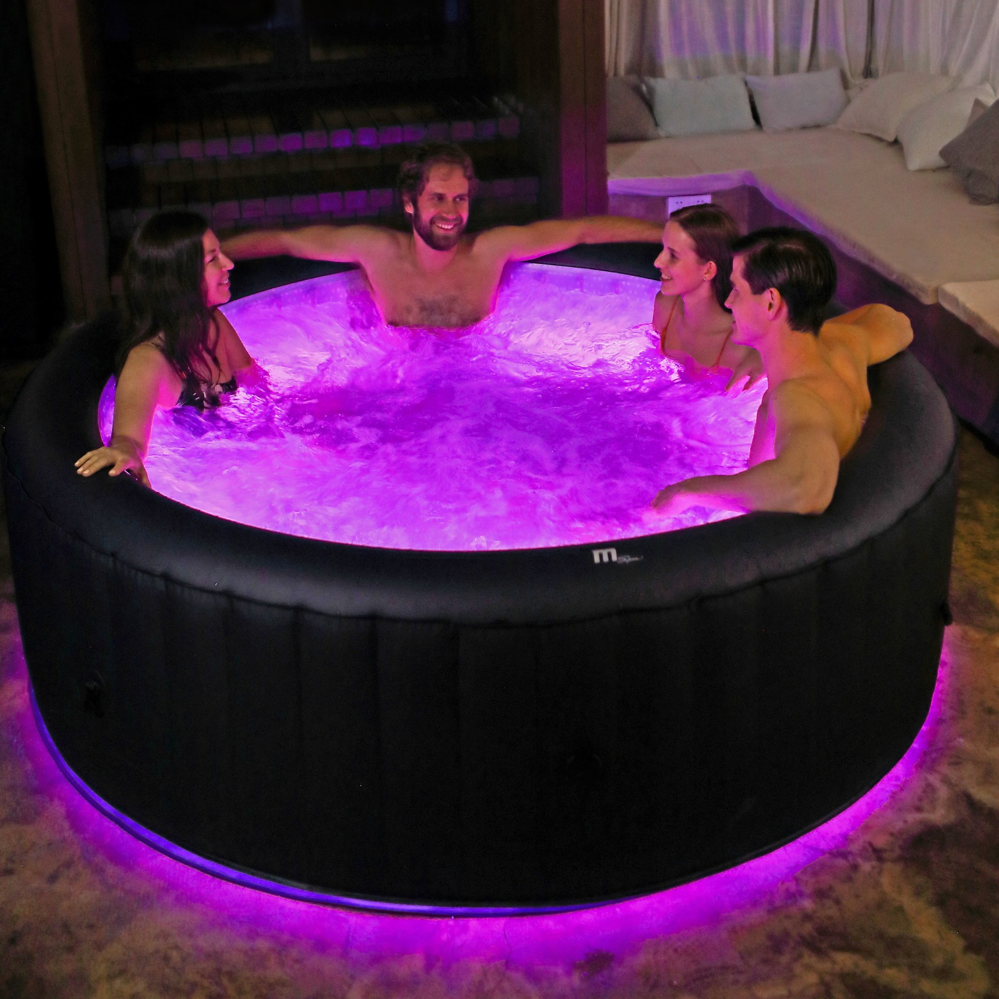 MSPA | AURORA | Urban Series | Inflatable Hot Tub & Spa | Light up the night | Upto 6 Person - Energize Trek