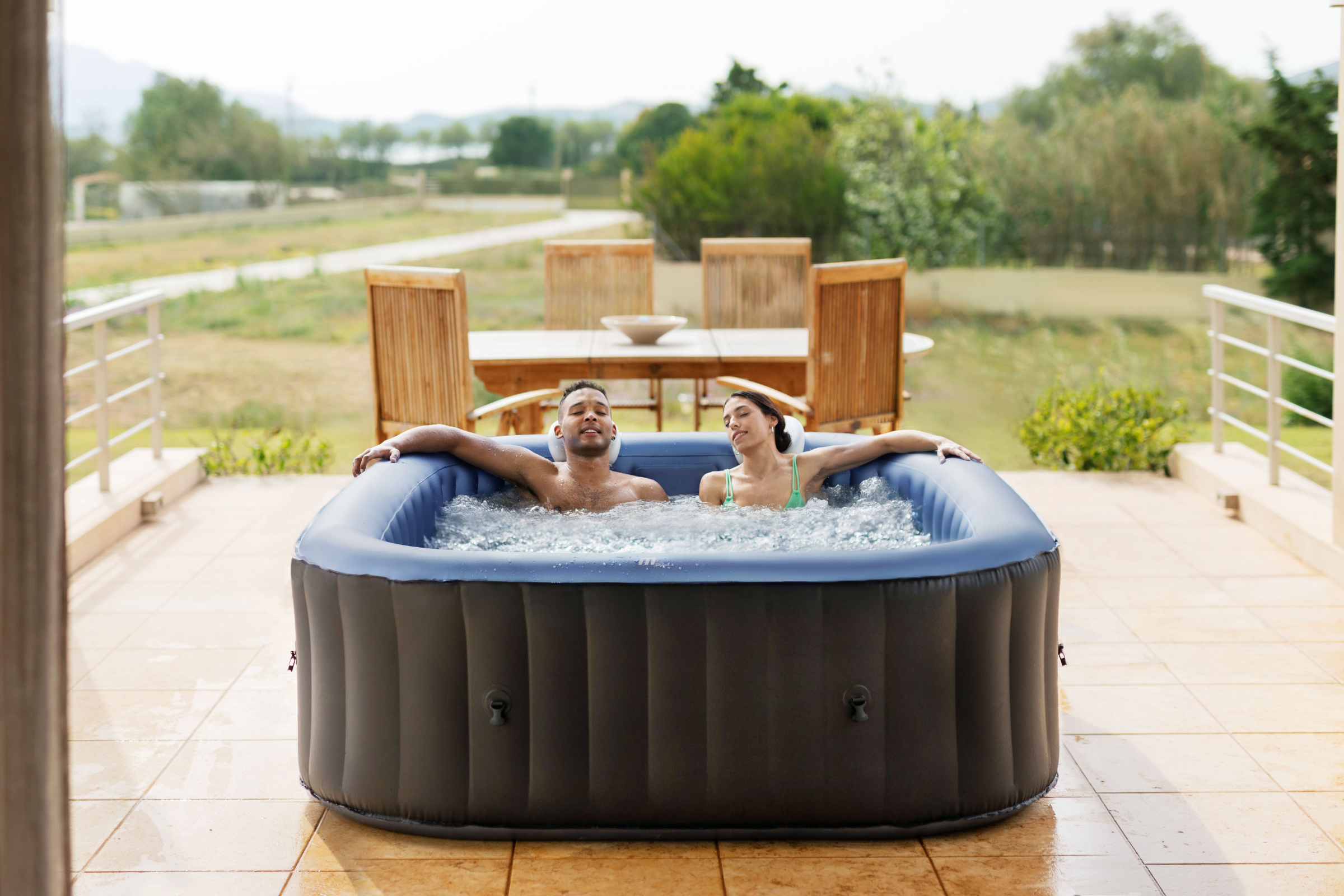 MSPA | TEKAPO | Comfort Series | Inflatable Hot Tub & Spa | Metallic Blue | Upto 6 Person - Energize Trek