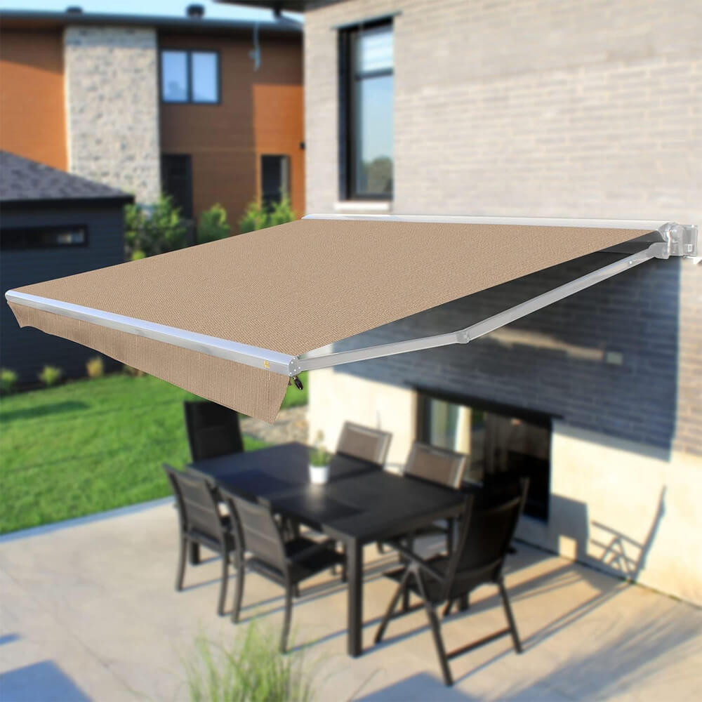 Multiple Awnings Brasilia Europa Premium Outdoor Electric Retractable Sun Shade Awning With White Frame (SAK63824) - Energize Trek