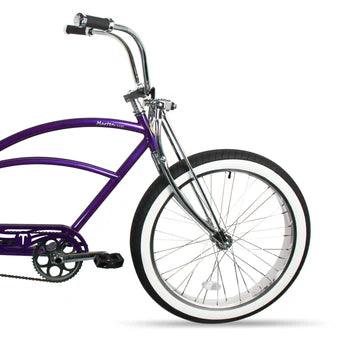 Micargi Marten 3.0 GS 26¡° Stretch Cruiser Bike Spring Fork-CP, Single Speed KT Coaster-Brake Alloy 3" FAT Polish RIMS BMX Bottom Bracket Cr-Mo axle, Three Piece Crank 1700mm, Hi-Rise Steel Handlebar 26"x3.0 FAT Tire - Energize Trek