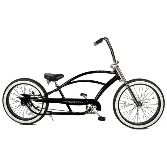 Micargi 29" Stretch Cruiser coaster brake, single sp, Three Piece Alloy Crank, triple tree fork, high rise handlebar. 29"F 26"R - Energize Trek