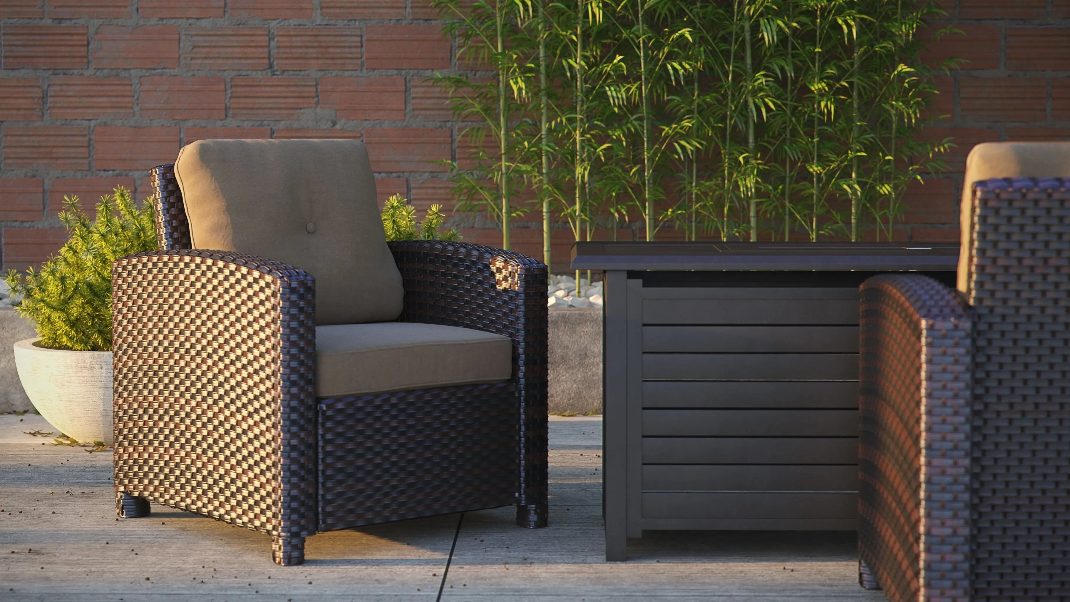 Miles Mocha Finish Outdoor Wicker Club Chair - Energize Trek