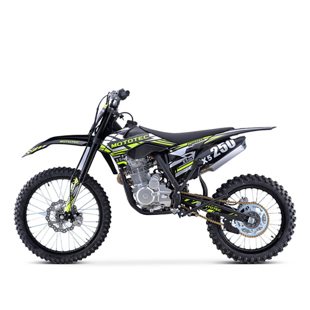 MotoTec X5 250CC 4-Stroke High-Performance Off-Road Gas Dirt Bike, Black (SAK39425) - Energize Trek