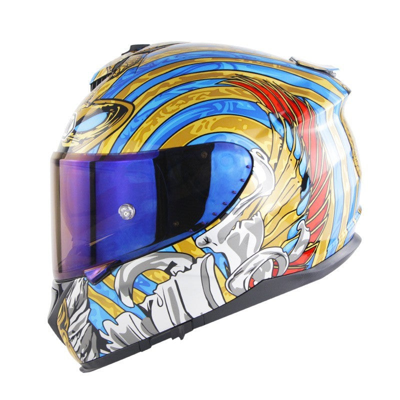 Motorcycle Full Face Helmet Motorcycle Riding Double Lens Full Cover Helmet - Energize Trek