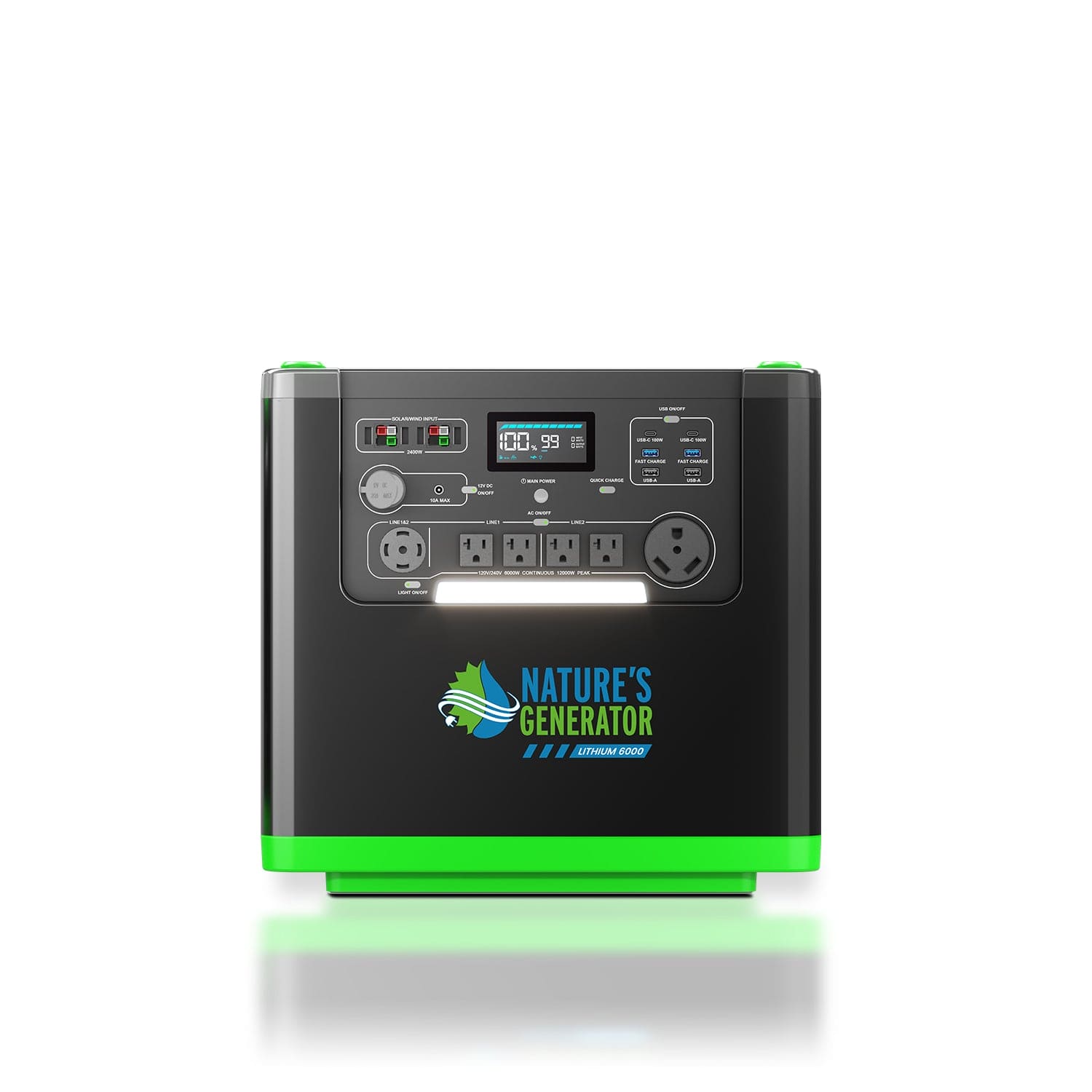 Nature's Generator Lithium 6000 with Solar Panel - Energize Trek
