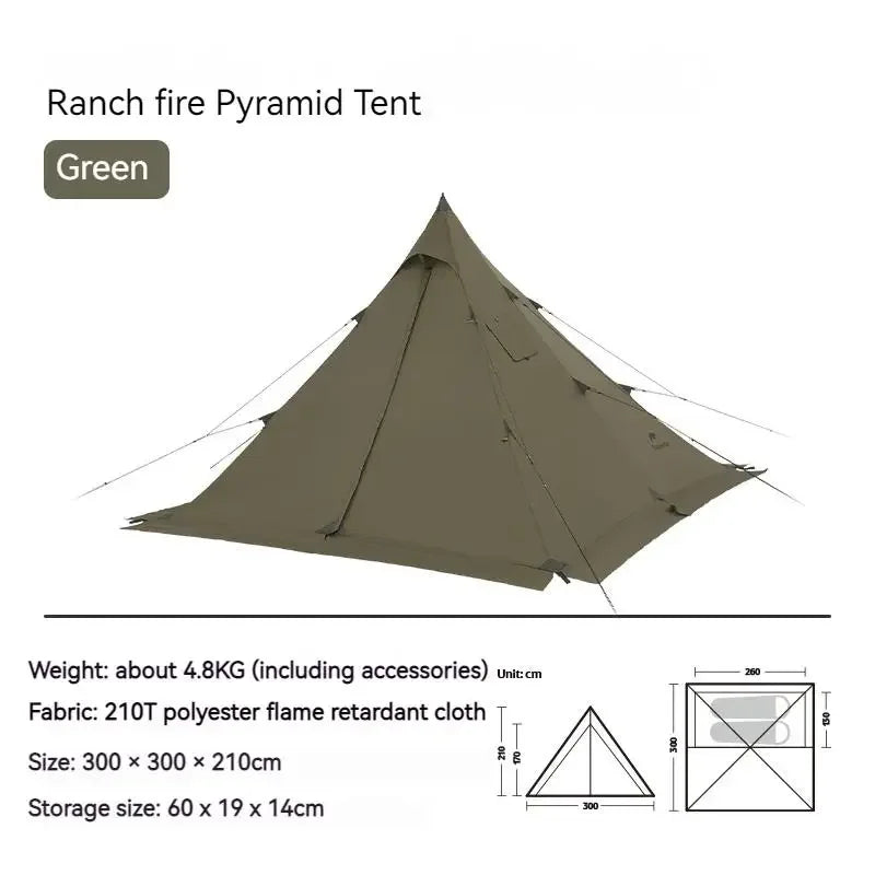Naturehike Ultralight Camping Tent Chimney Window Teepee Pyramid - Energize Trek