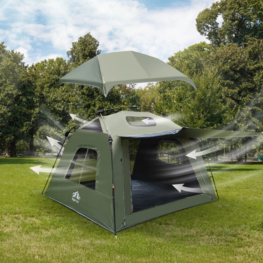 Night Cat Dark Room 4 Person Pop Up Tent Waterproof - Energize Trek
