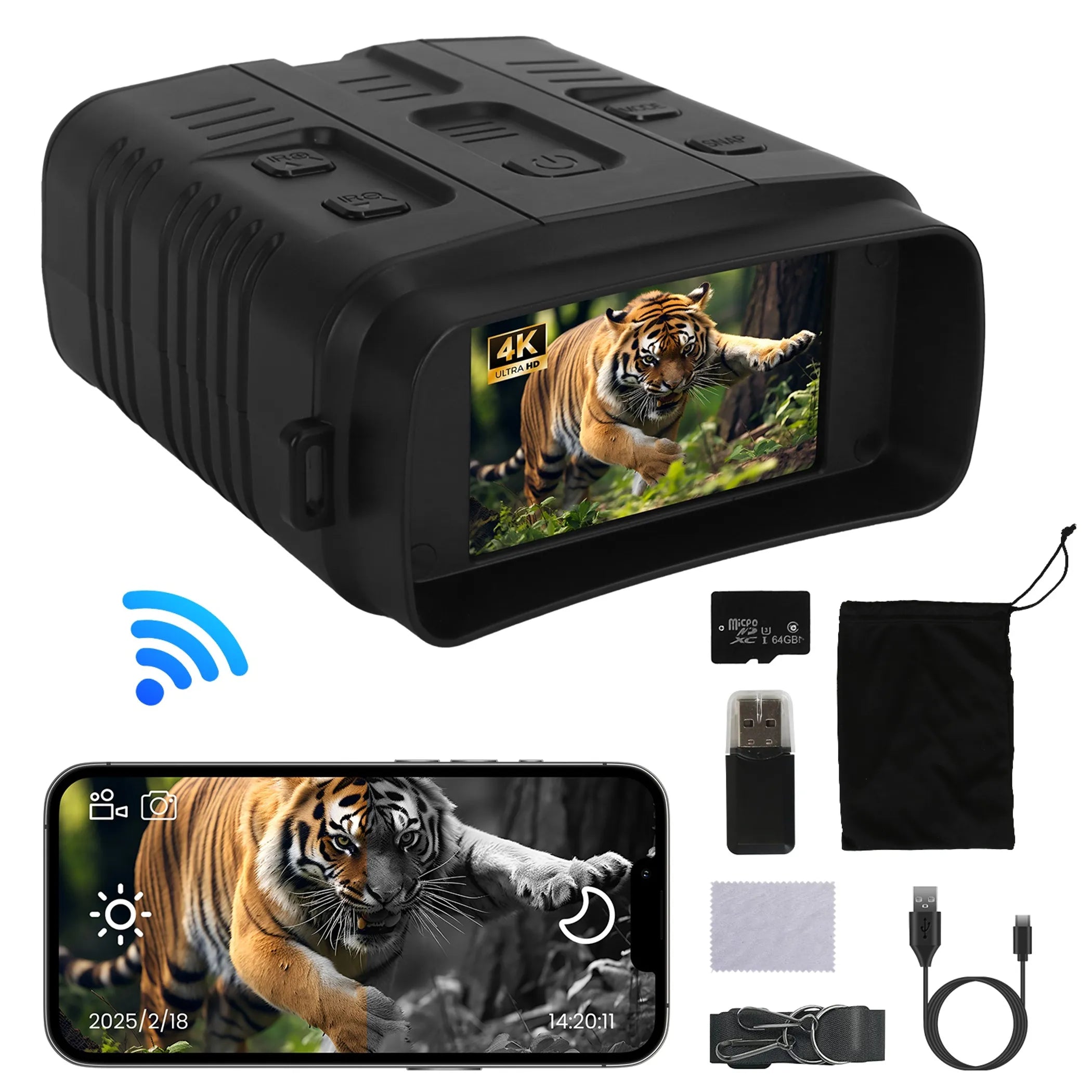 Night Vision Goggles 4K Full-Color Binoculars 10X Zoom - Energize Trek