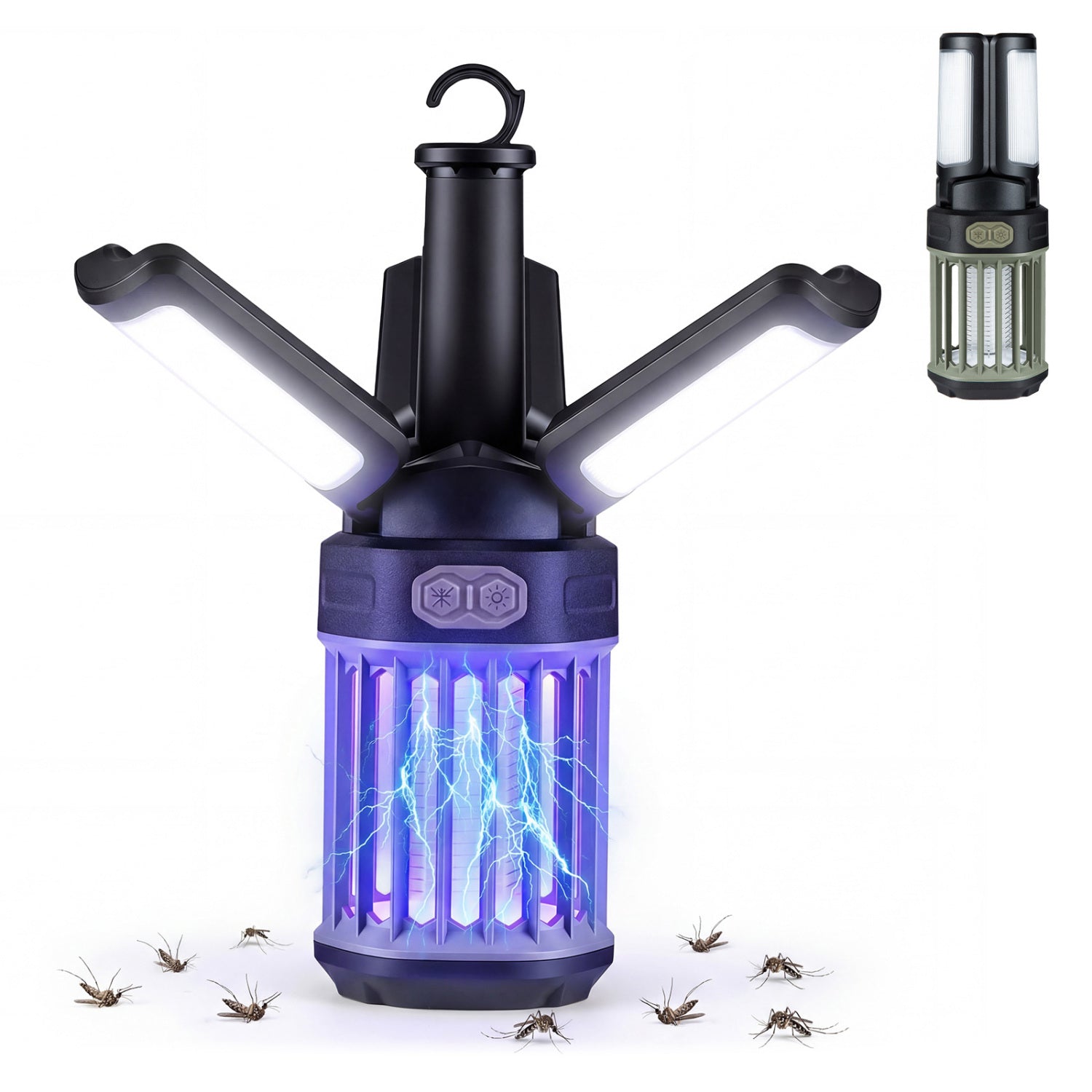 Outdoor Bug Zapper with Foldable Camping Lantern USB-C Rechargeable Electric Mosquito Killer - Energize Trek