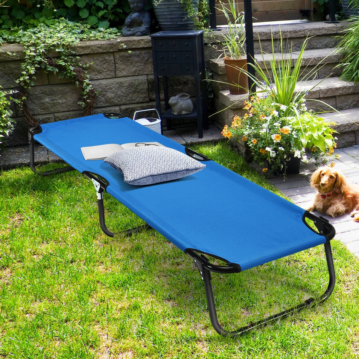Outdoor Folding Camping Bed for Sleeping Hiking Travel-Black - Energize Trek