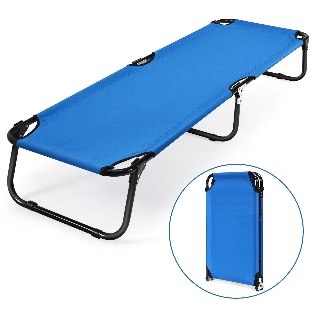 Outdoor Folding Camping Bed for Sleeping Hiking Travel-Black - Energize Trek
