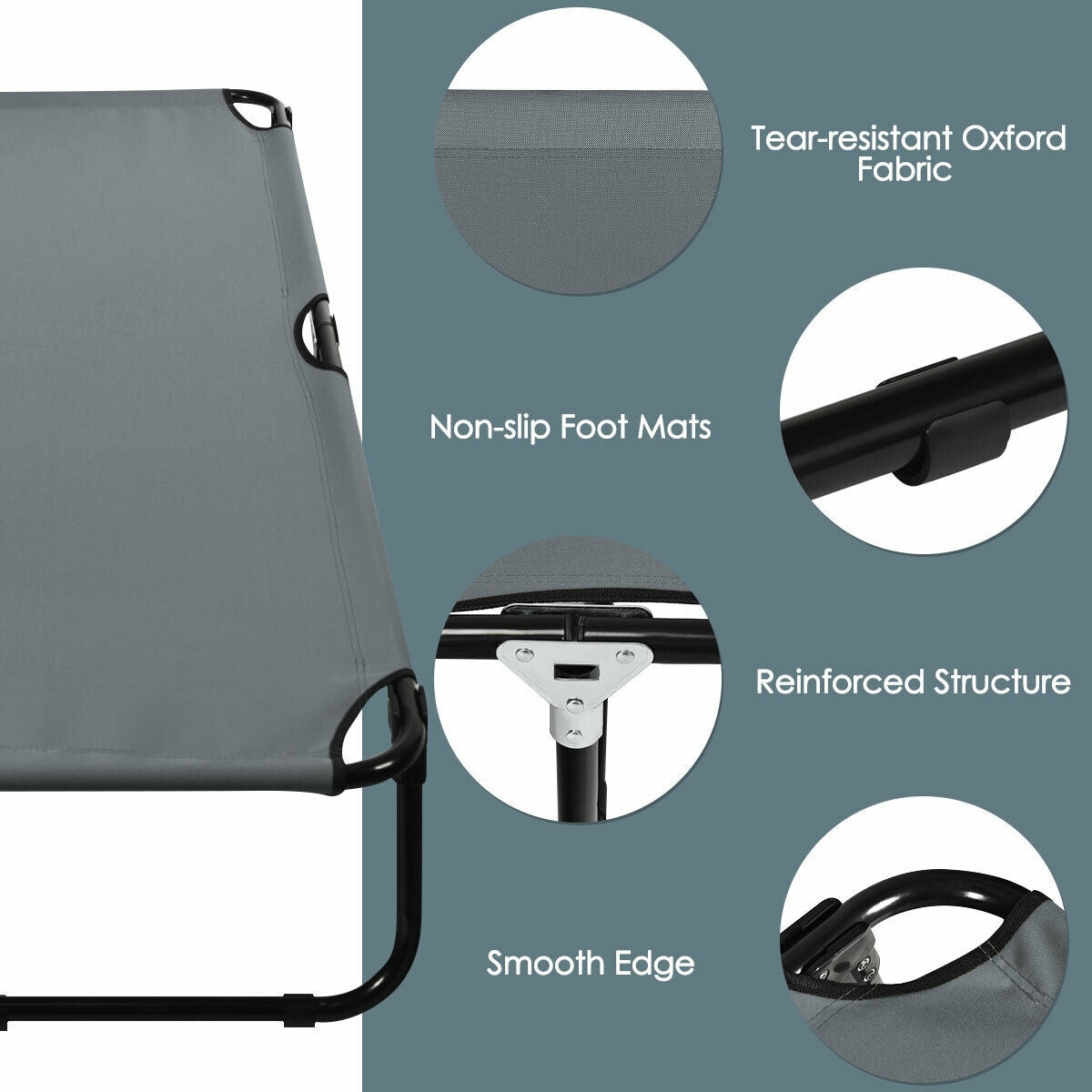 Outdoor Folding Camping Bed for Sleeping Hiking Travel-Black - Energize Trek