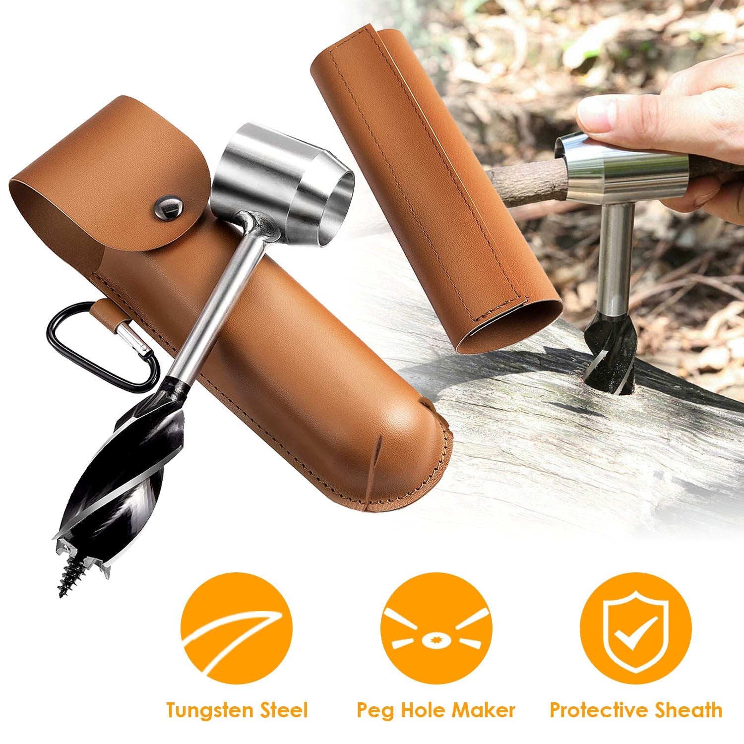 Outdoor Survival Tools for Bushcraft Hand Auger Wrench Woodworking Drill Survival Settler Tool Scotch Eye Auger - Energize Trek