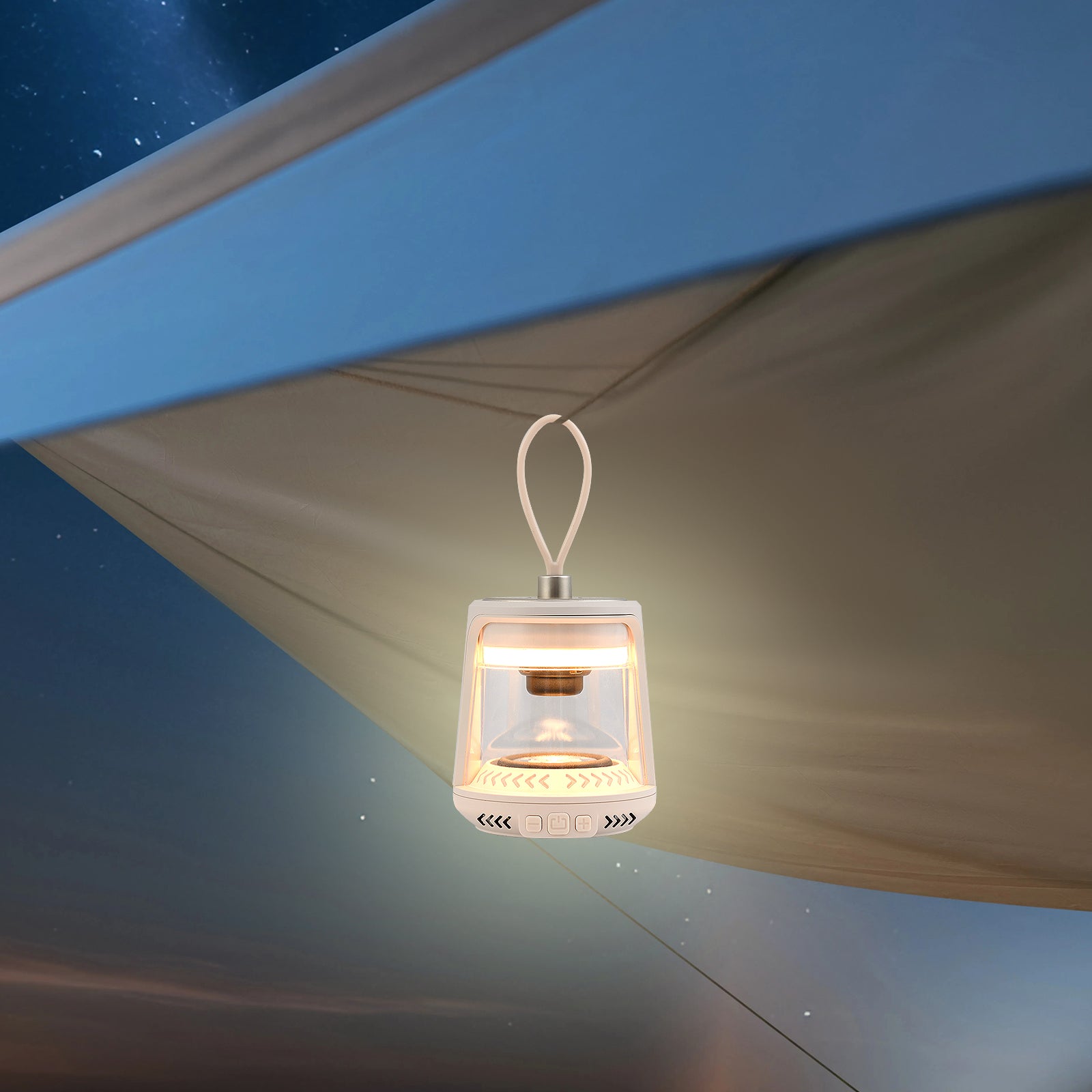 Outdoor Waterproof Camping Lantern Speaker with 3 LED Light Colors - Energize Trek