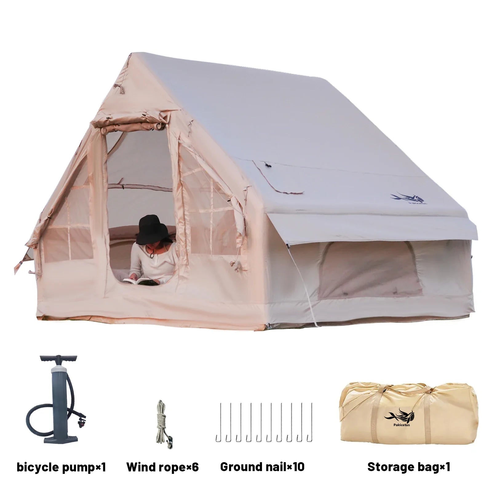 Pakicetus Inflatable Family Camping Tent With Stove Plug - Energize Trek