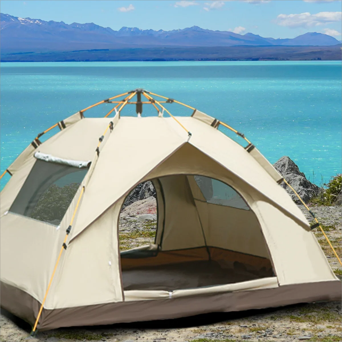 Pakicetus Outdoor Sunshade Camping Tent With Two Doors And Windows - Energize Trek