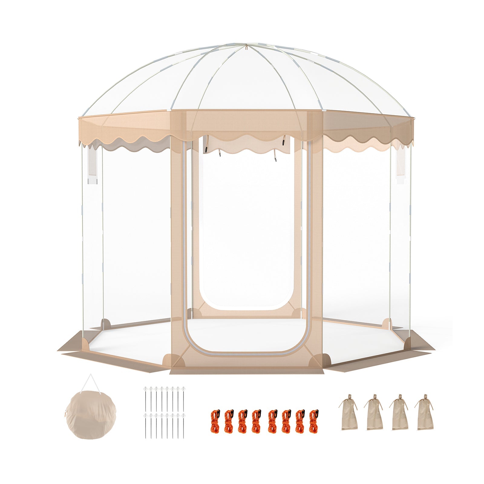 Pop Up Bubble Tent 10x10 FT for 8-10 People Weatherproof Pod with 540° Panoramic Clear PVC - Energize Trek