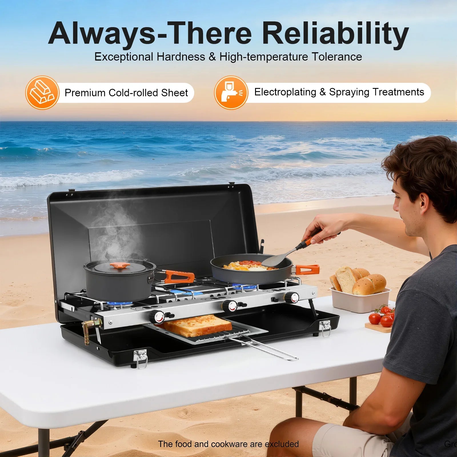 Portable 3-Burner Camping Gas Stove Propane Butane Outdoor Grill - Energize Trek