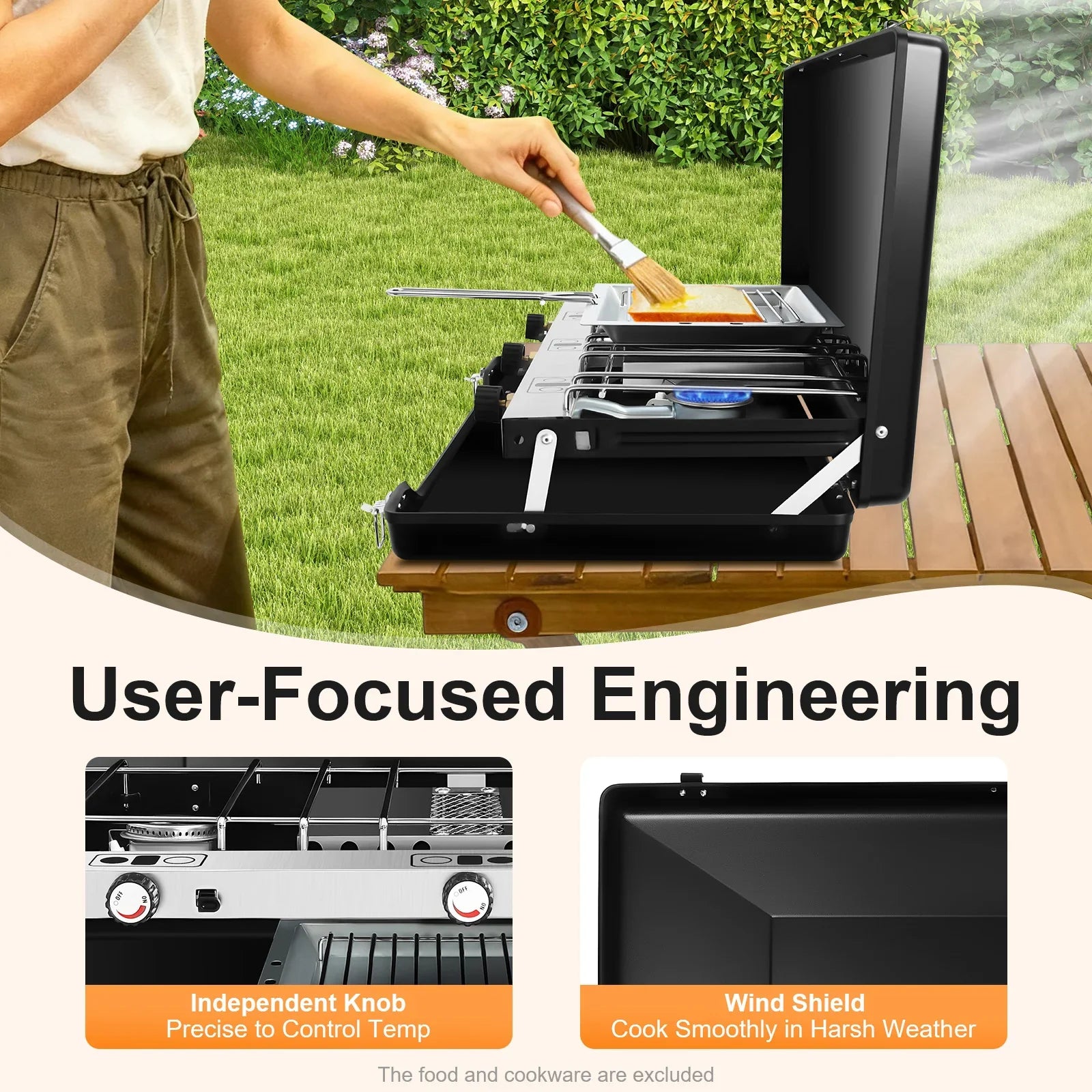 Portable 3-Burner Camping Gas Stove Propane Butane Outdoor Grill - Energize Trek