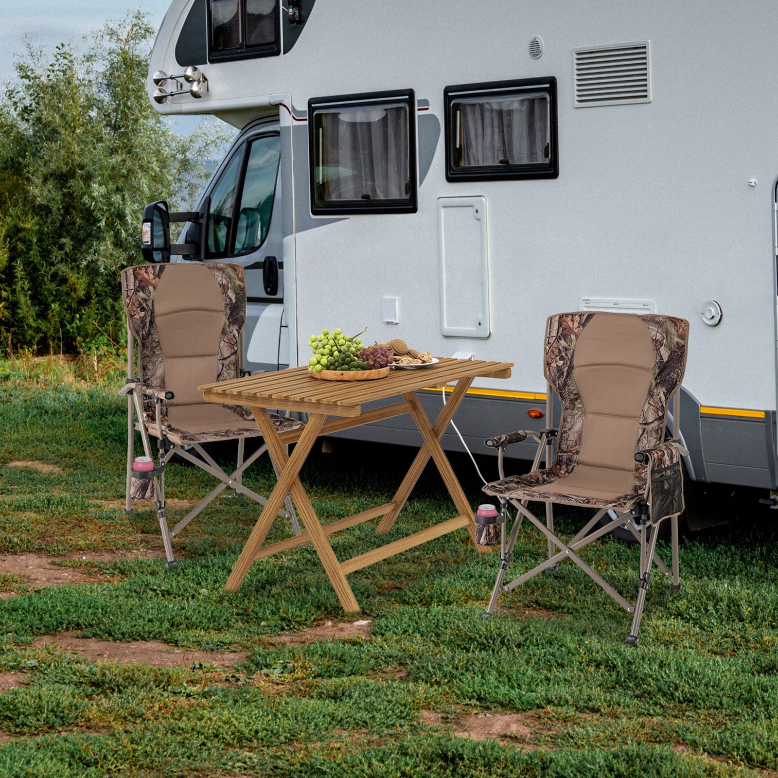 Portable Camping Chair with 400 LBS Metal Frame and Anti-Slip Feet - Energize Trek