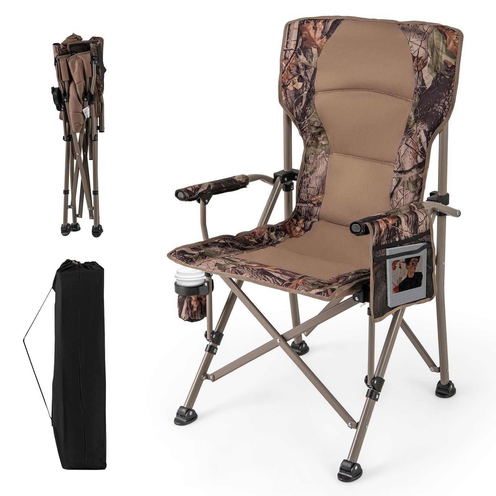 Portable Camping Chair with 400 LBS Metal Frame and Anti-Slip Feet - Energize Trek