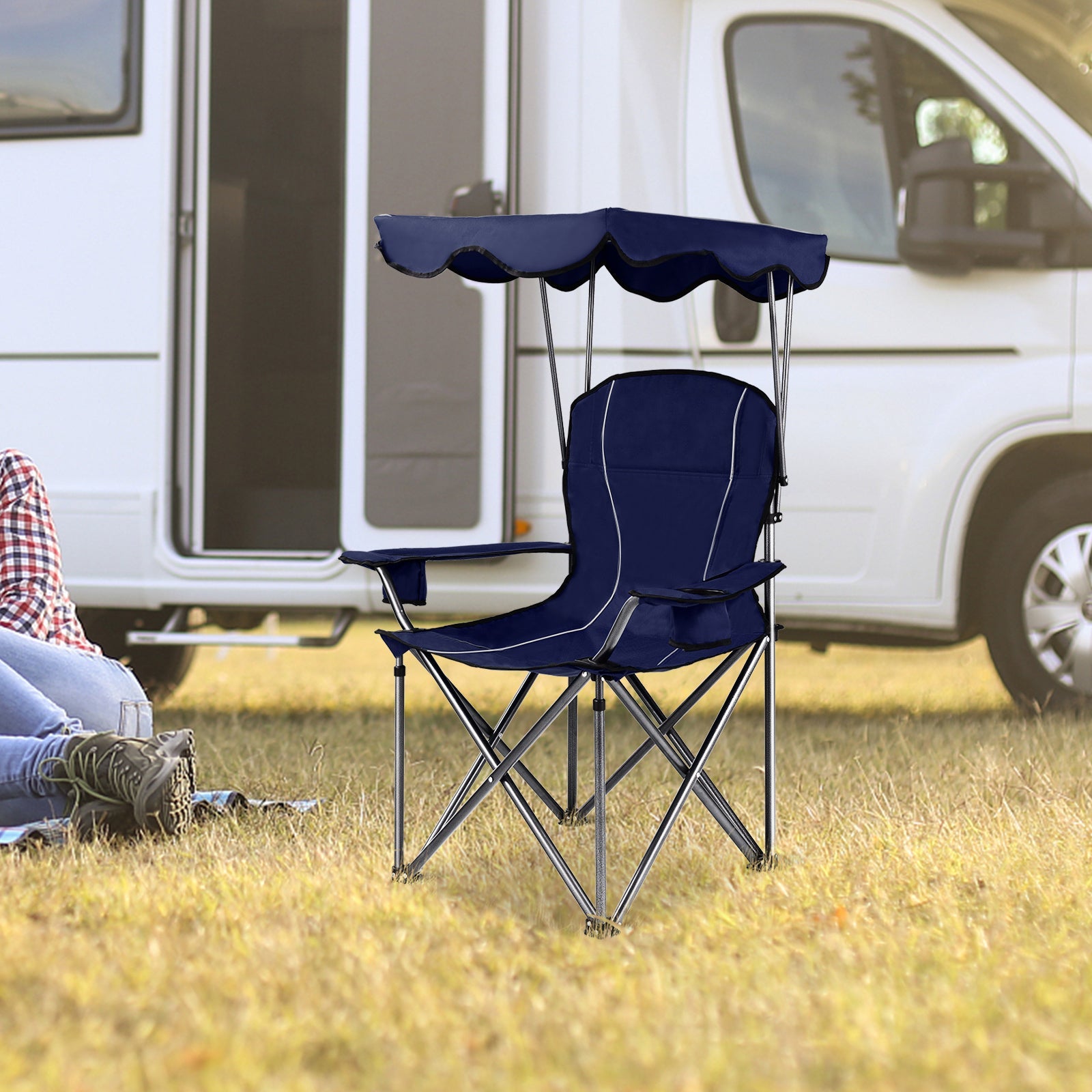 Portable Folding Beach Canopy Chair with Cup Holders - Energize Trek