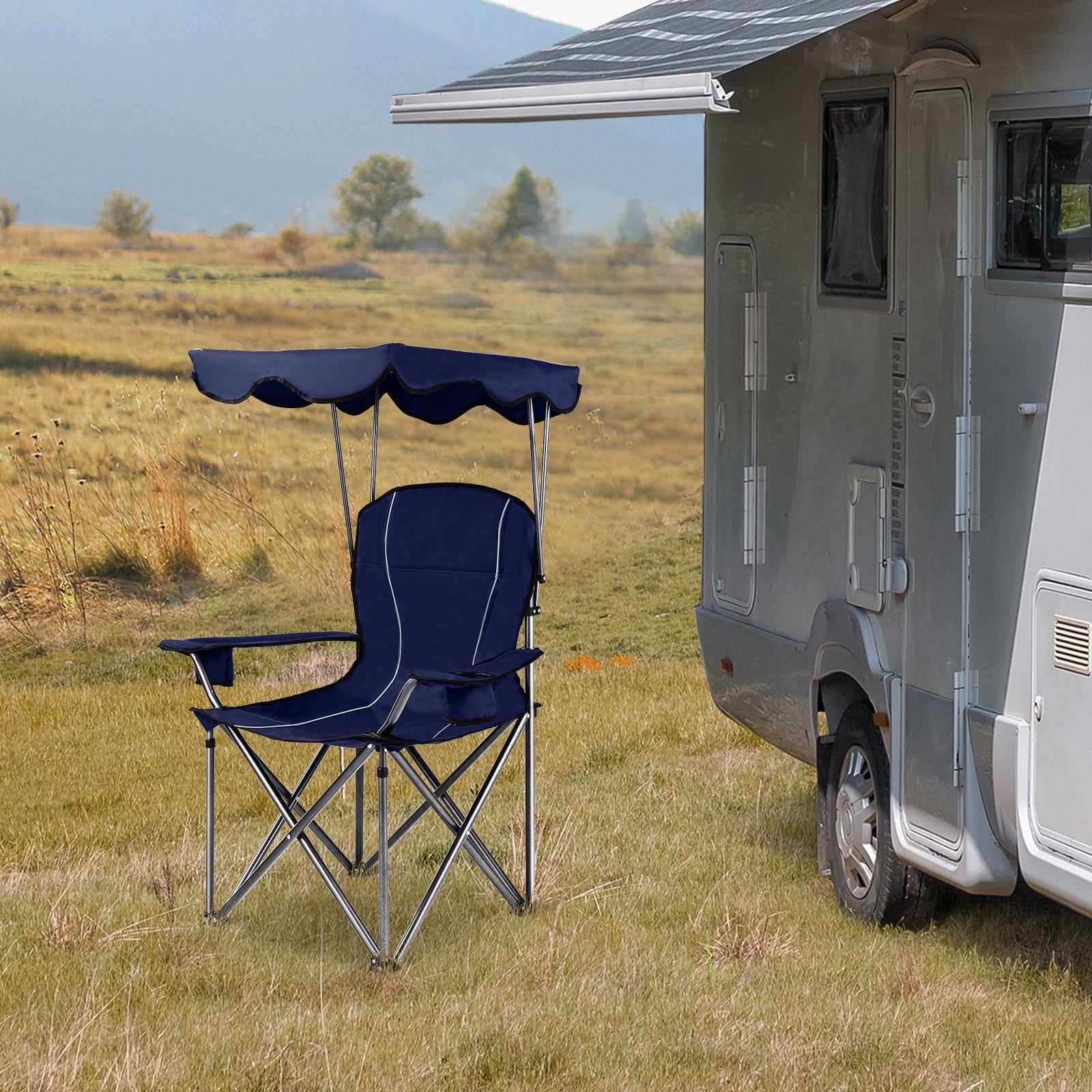 Portable Folding Beach Canopy Chair with Cup Holders - Energize Trek