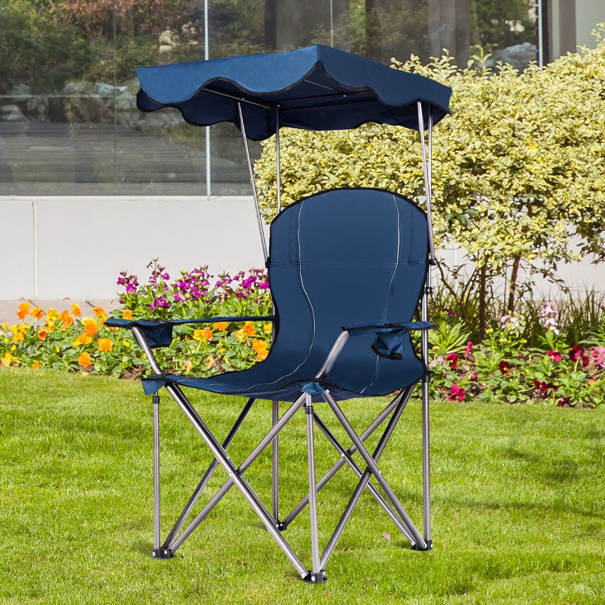 Portable Folding Beach Canopy Chair with Cup Holders - Energize Trek