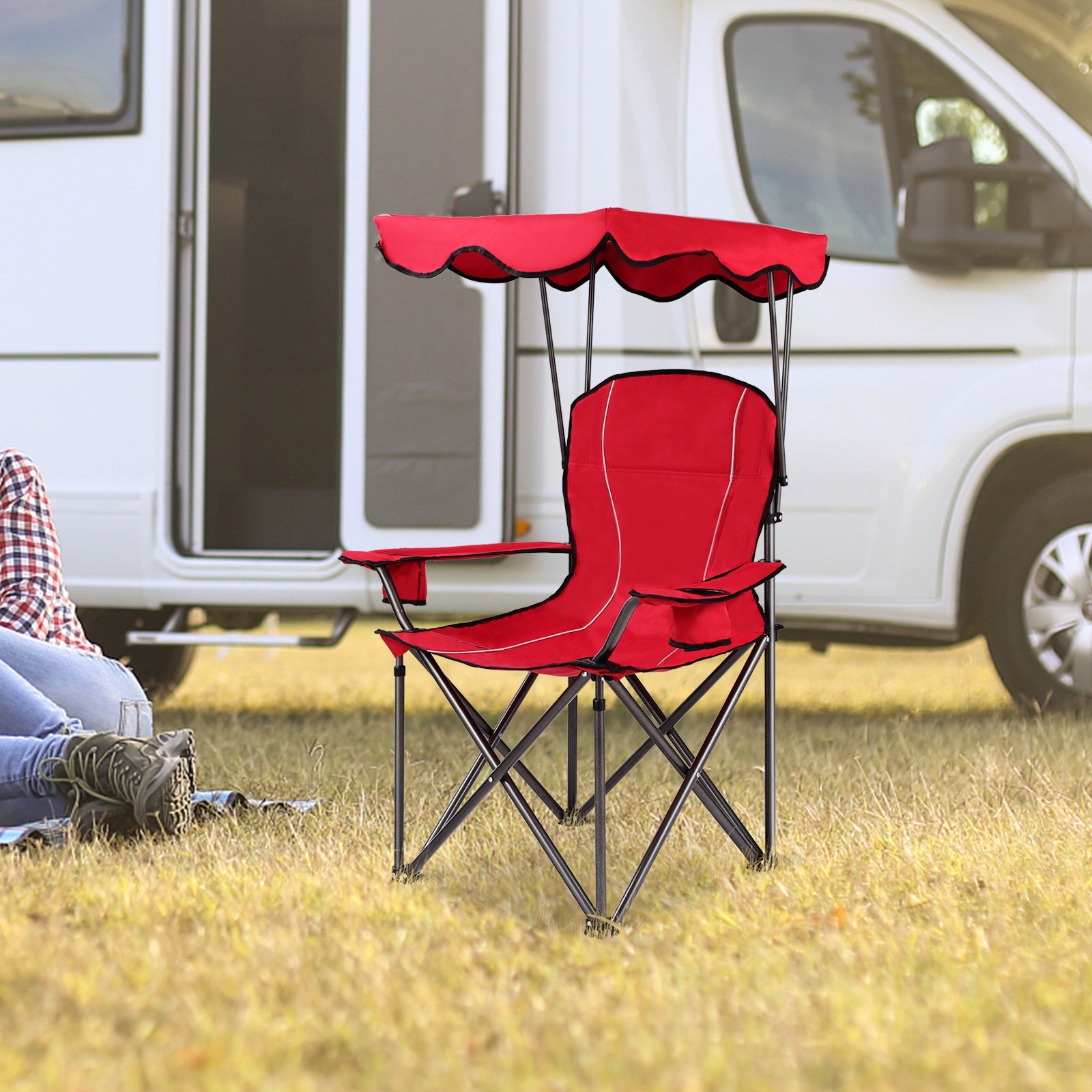 Portable Folding Beach Canopy Chair with Cup Holders - Energize Trek