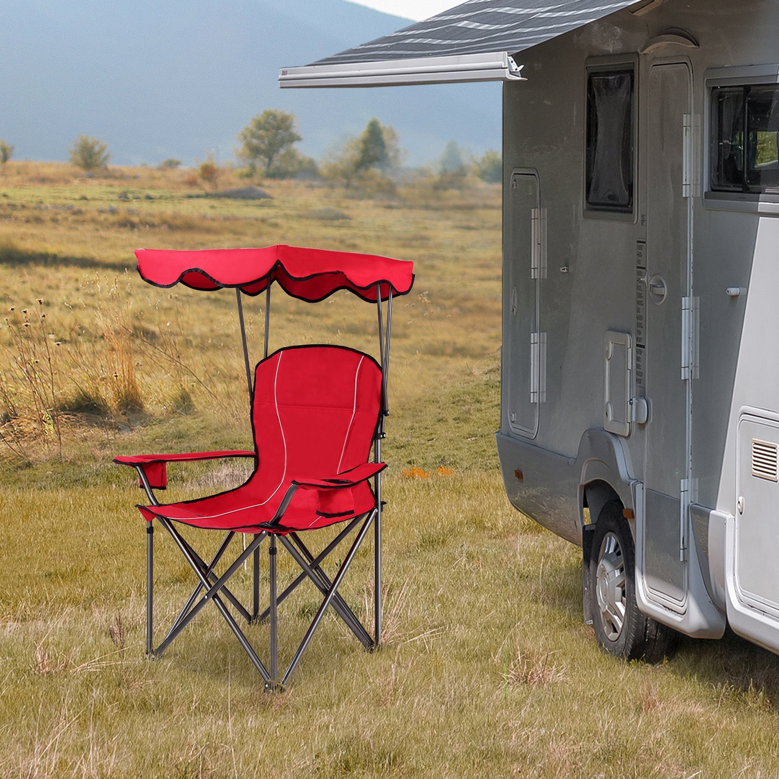 Portable Folding Beach Canopy Chair with Cup Holders - Energize Trek
