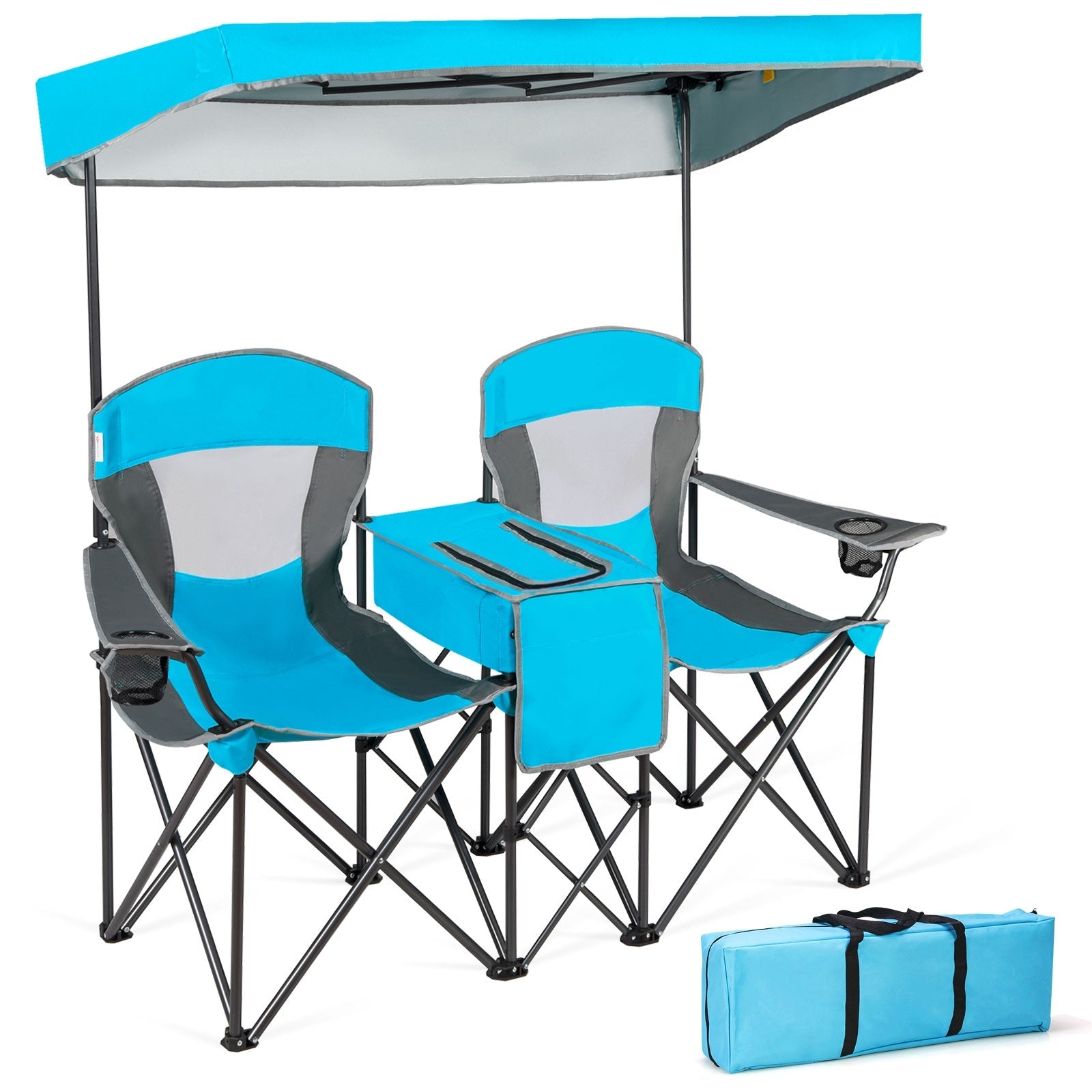 Portable Folding Camping Canopy Chairs with Cup Holder - Energize Trek
