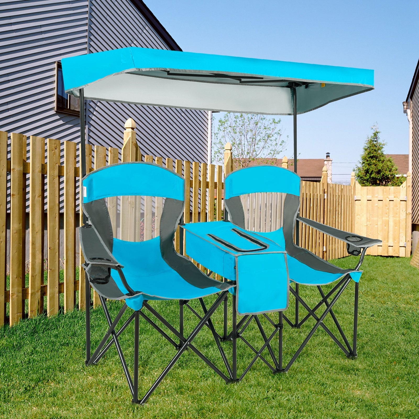 Portable Folding Camping Canopy Chairs with Cup Holder - Energize Trek