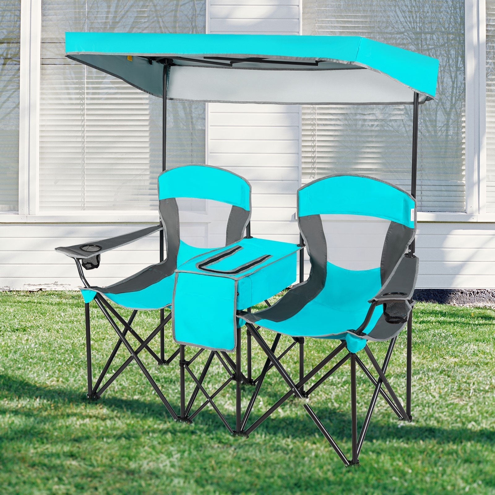 Portable Folding Camping Canopy Chairs with Cup Holder - Energize Trek
