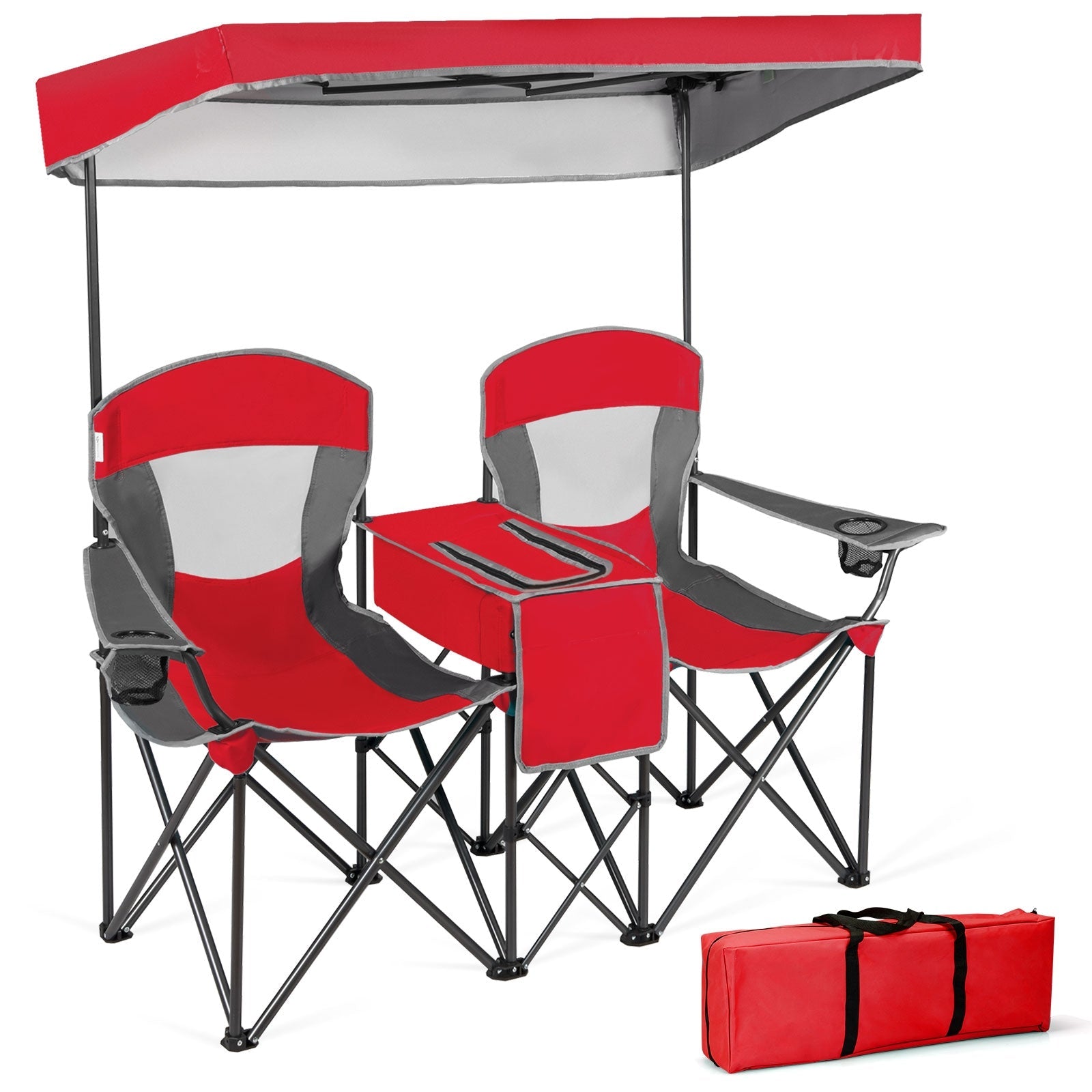 Portable Folding Camping Canopy Chairs with Cup Holder - Energize Trek