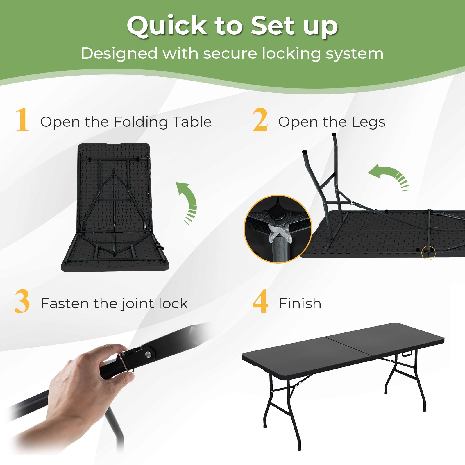 Portable Folding Camping Table with Carrying Handle - Energize Trek