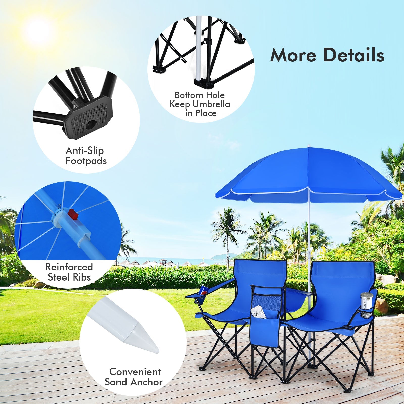 Portable Folding Picnic Double Chair - Energize Trek