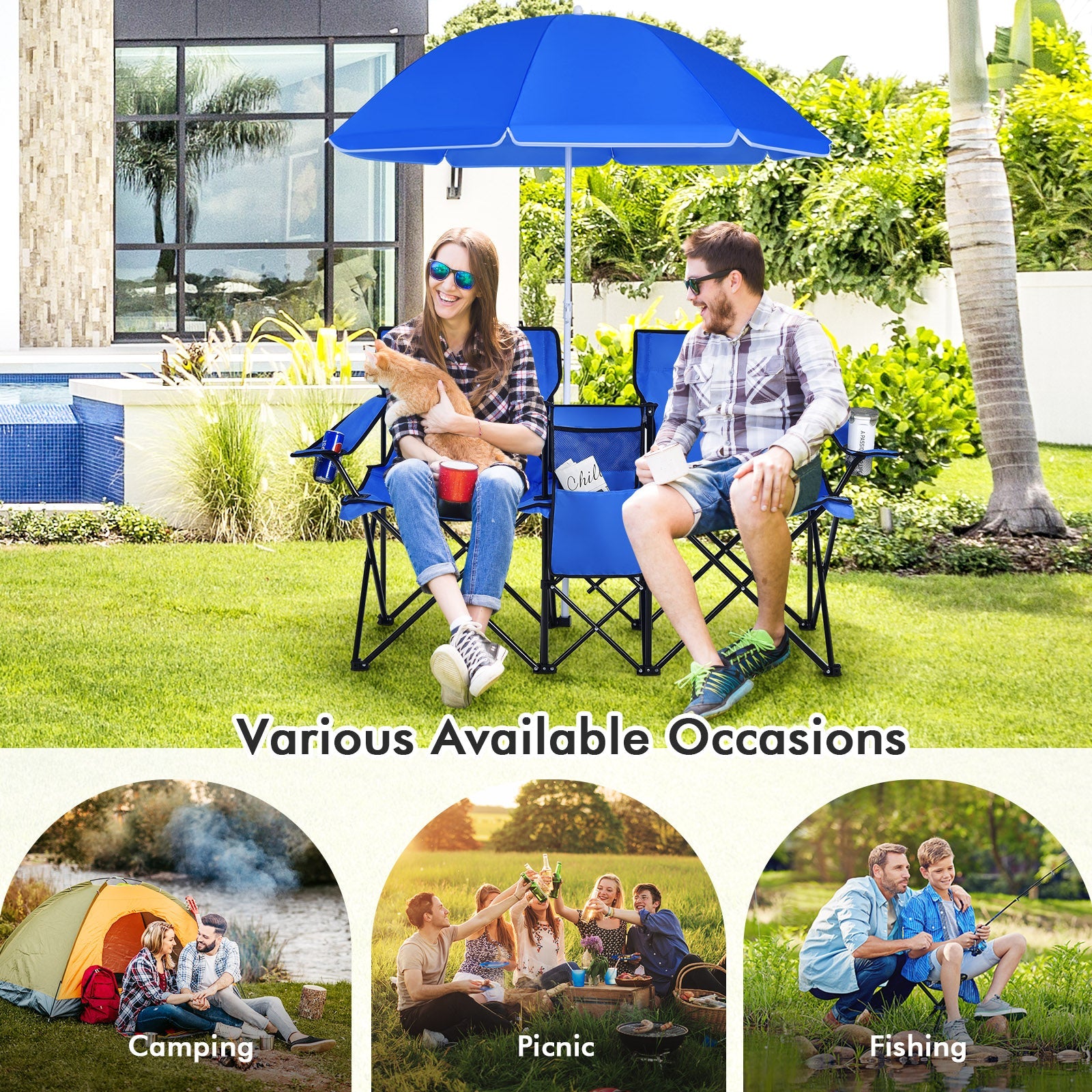 Portable Folding Picnic Double Chair - Energize Trek