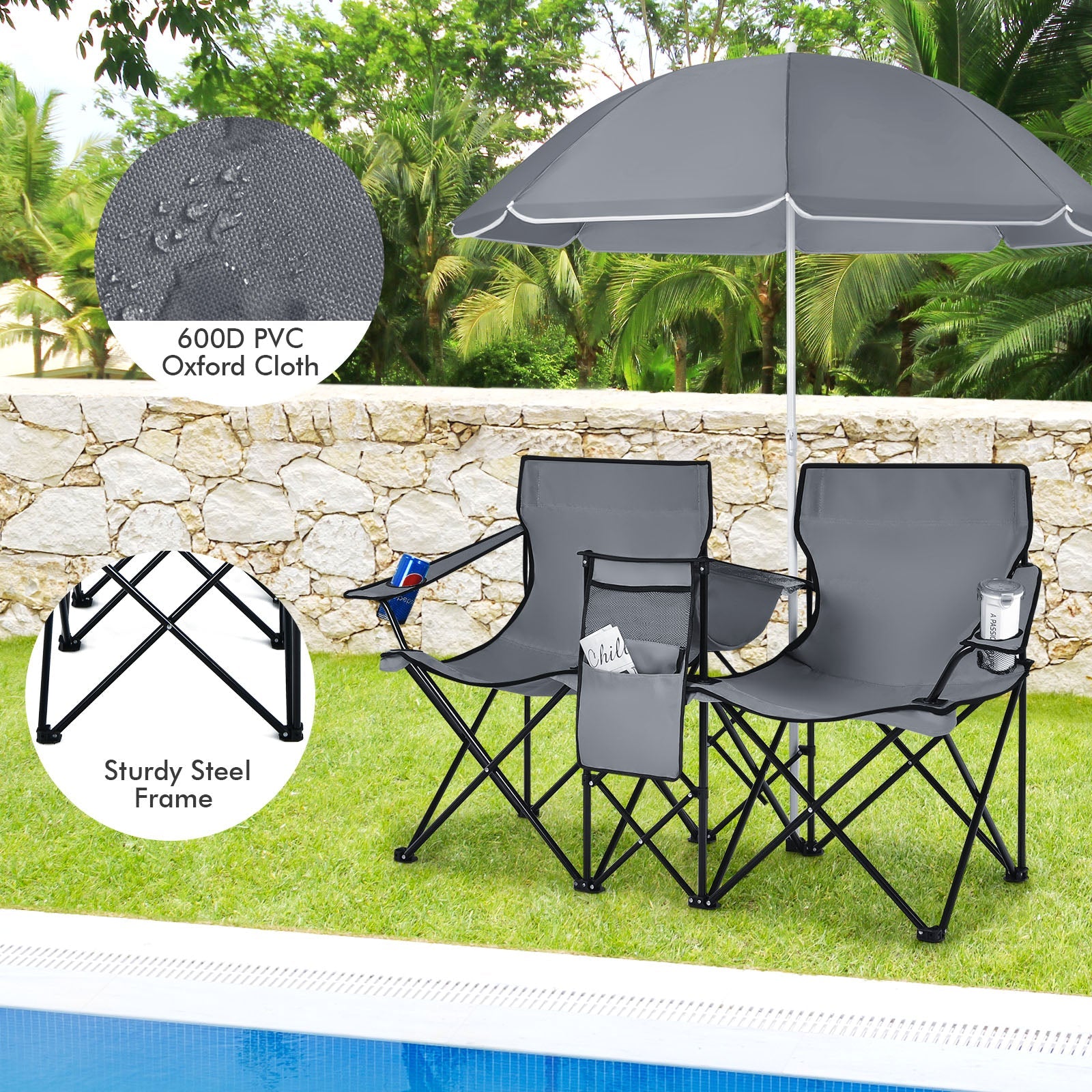 Portable Folding Picnic Double Chair - Energize Trek
