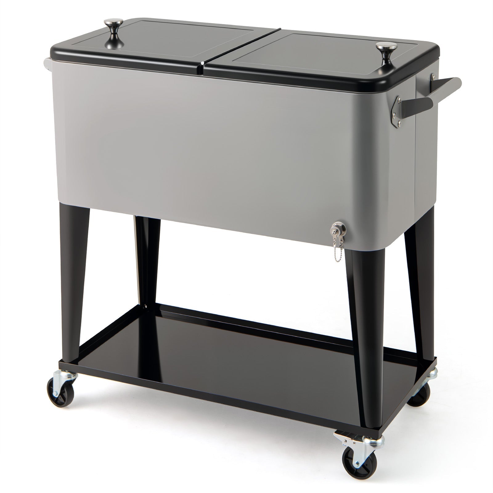 Portable Patio Cooler with Bottom Storage Shelf and Bottle Opener - Energize Trek