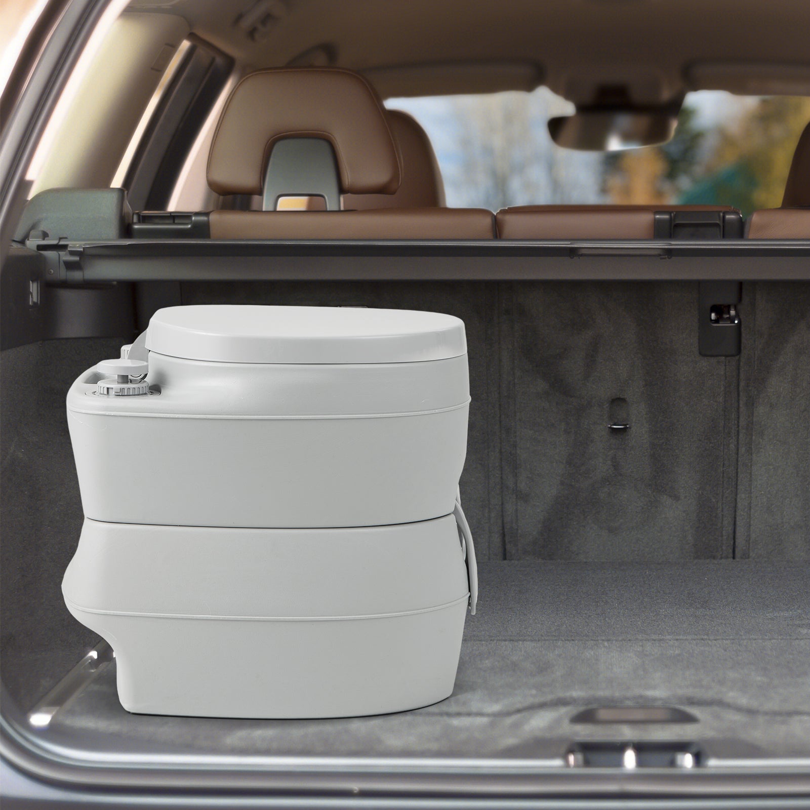 Portable Toilet Compact Indoor Outdoor Commode with 5.2 Gallon Detachable Waste Tank-Gray - Energize Trek