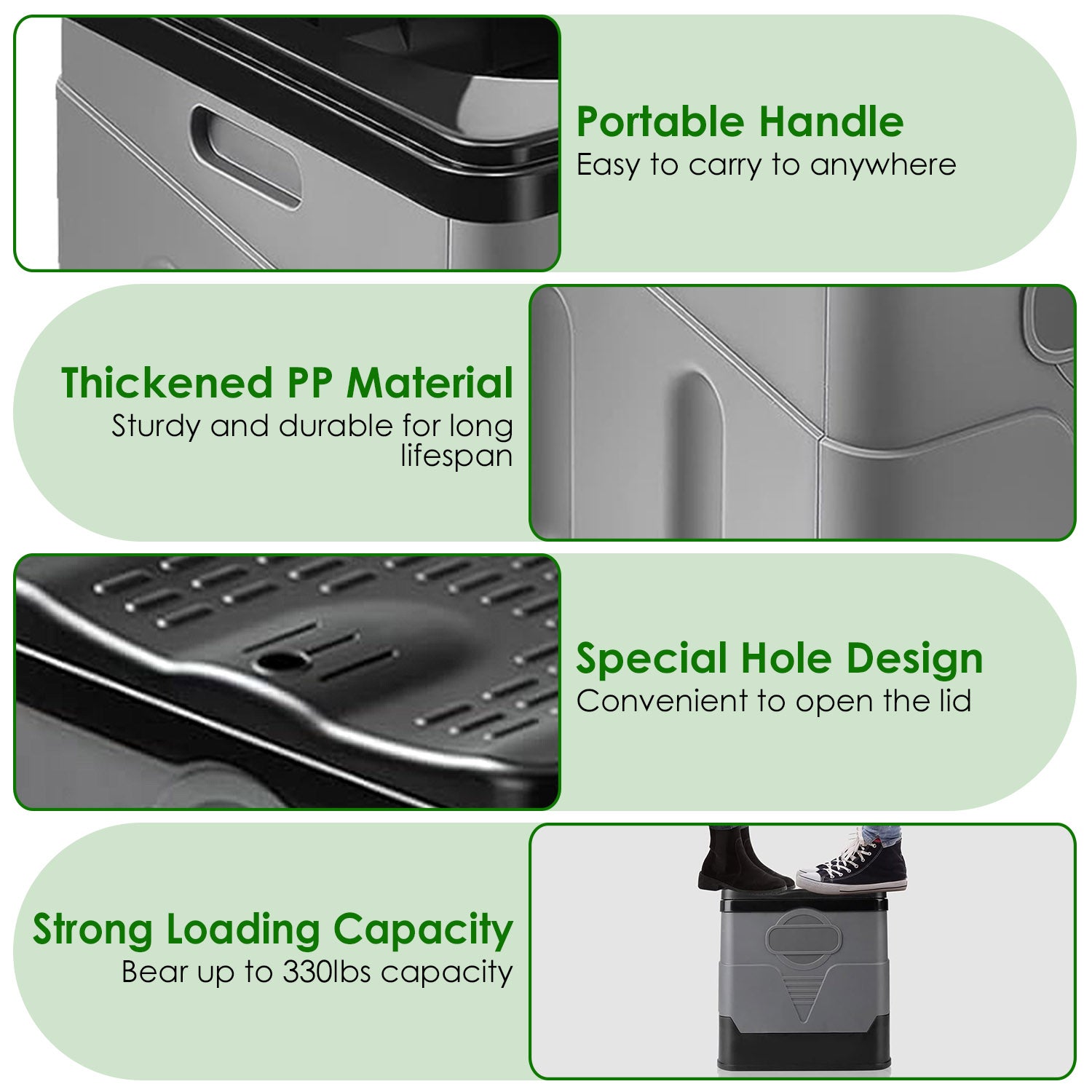 Portable Toilet for Car Camping Boating Hiking Outdoor Travel Potty with Carry Bag Foldable Emergency Toilet with Lid Trash Bags - Energize Trek